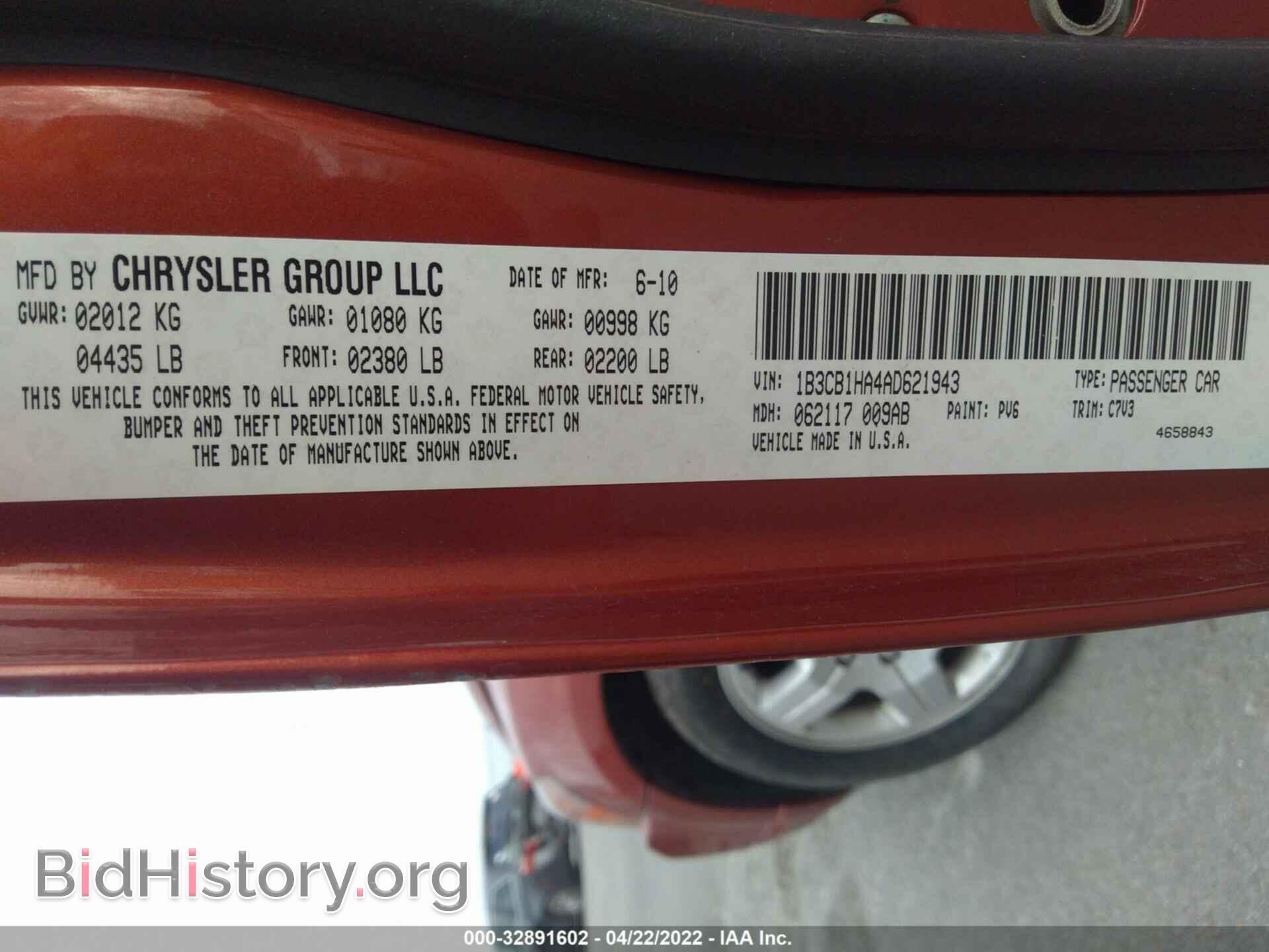 2010 DODGE CALIBER - VIN: 1B3CB1HA4AD621943 - Photo 9