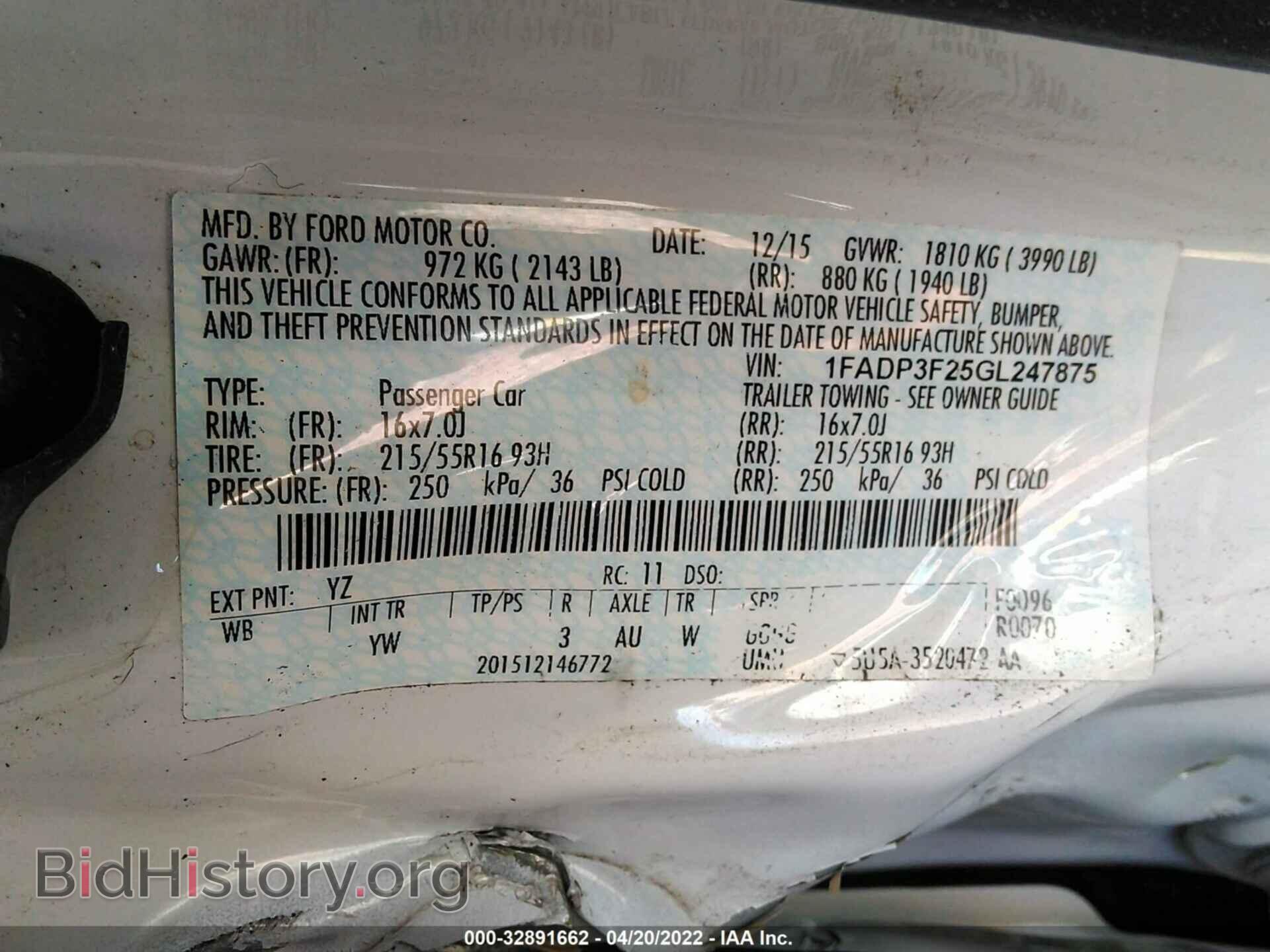 2016 FORD FOCUS - VIN: 1FADP3F25GL247875 - Фото 9