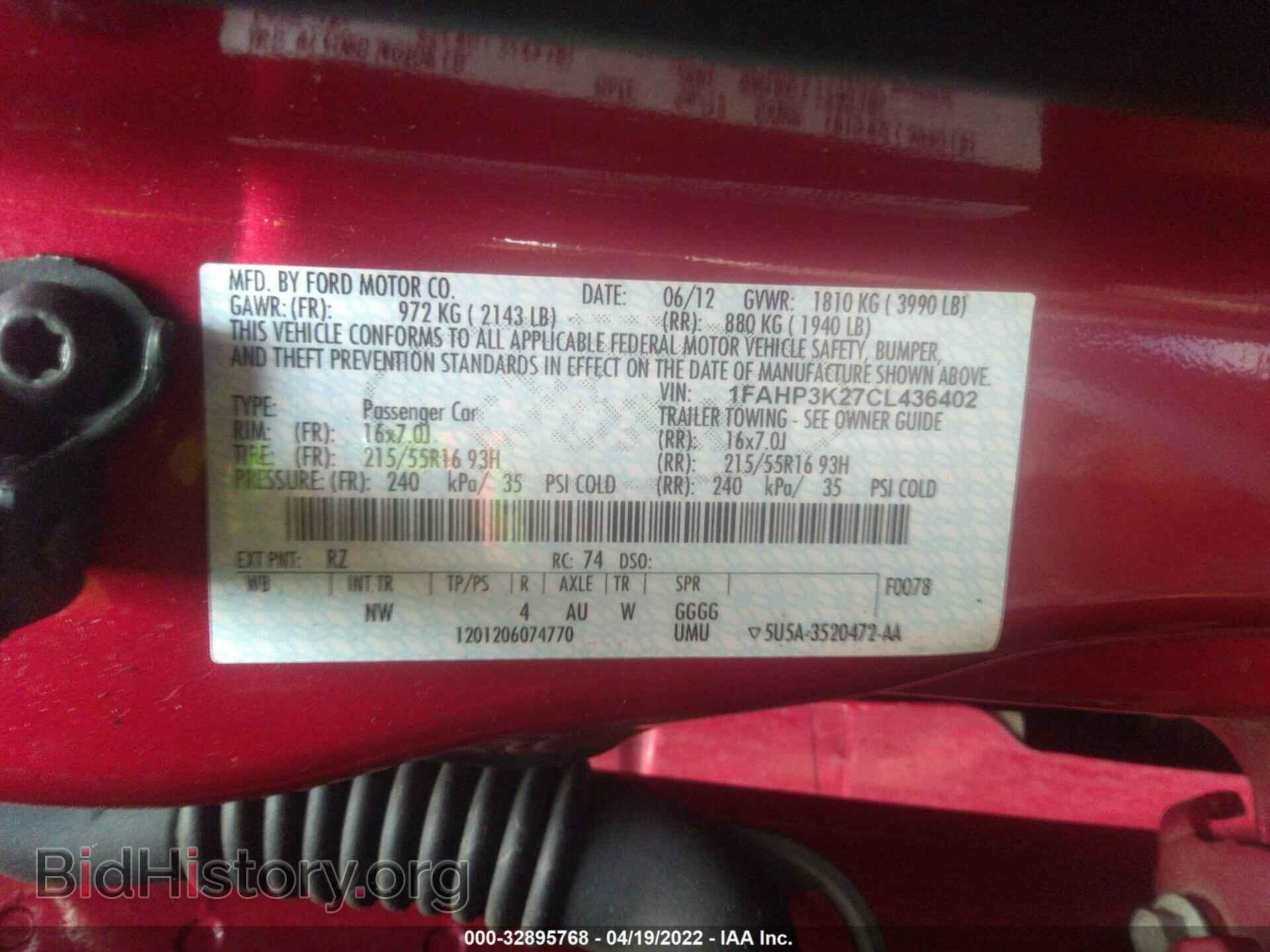 2012 FORD FOCUS - VIN: 1FAHP3K27CL436402 - Фото 9
