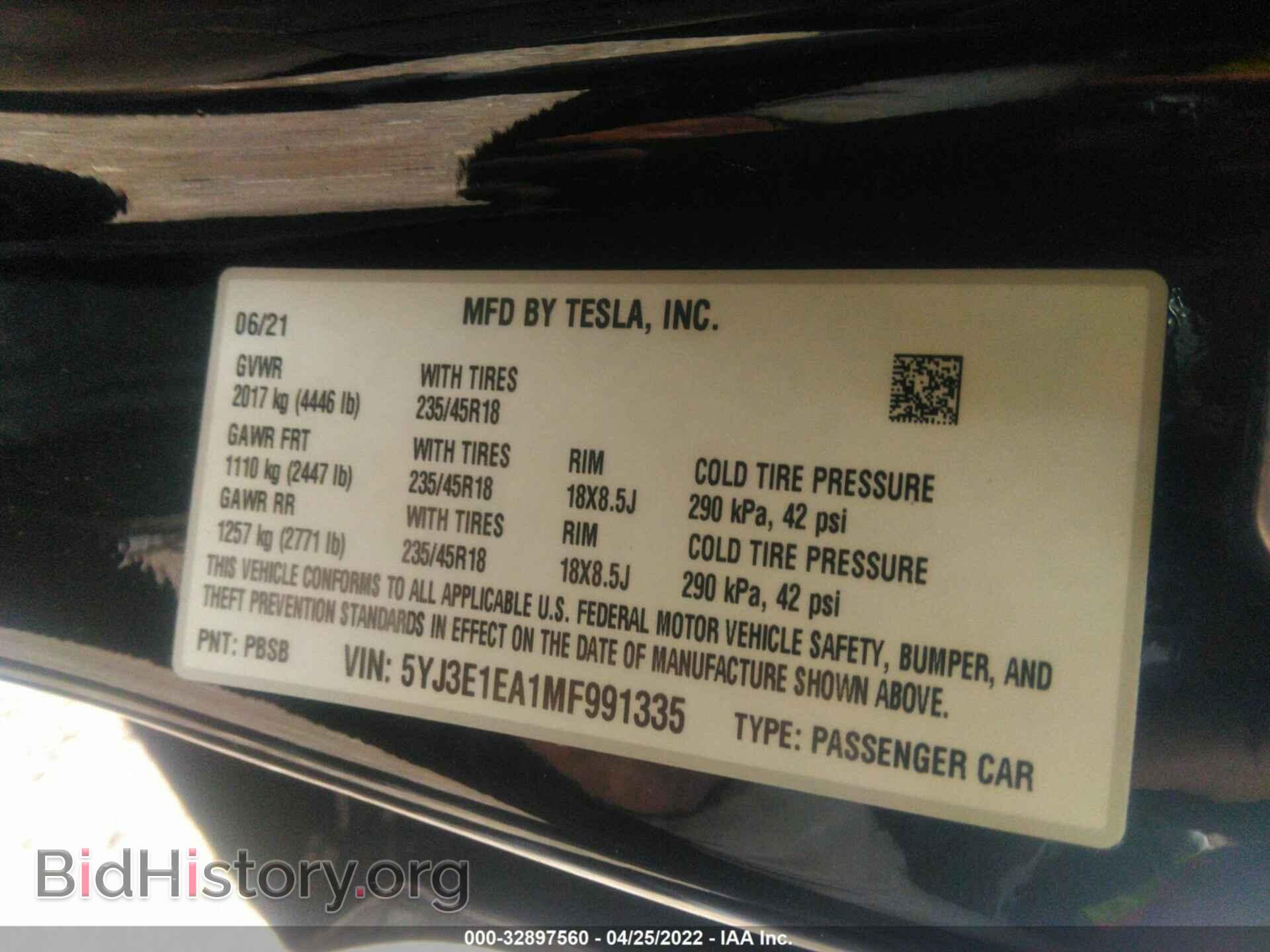 2021 TESLA MODEL 3 - VIN: 5YJ3E1EA1MF991335 - Photo 9