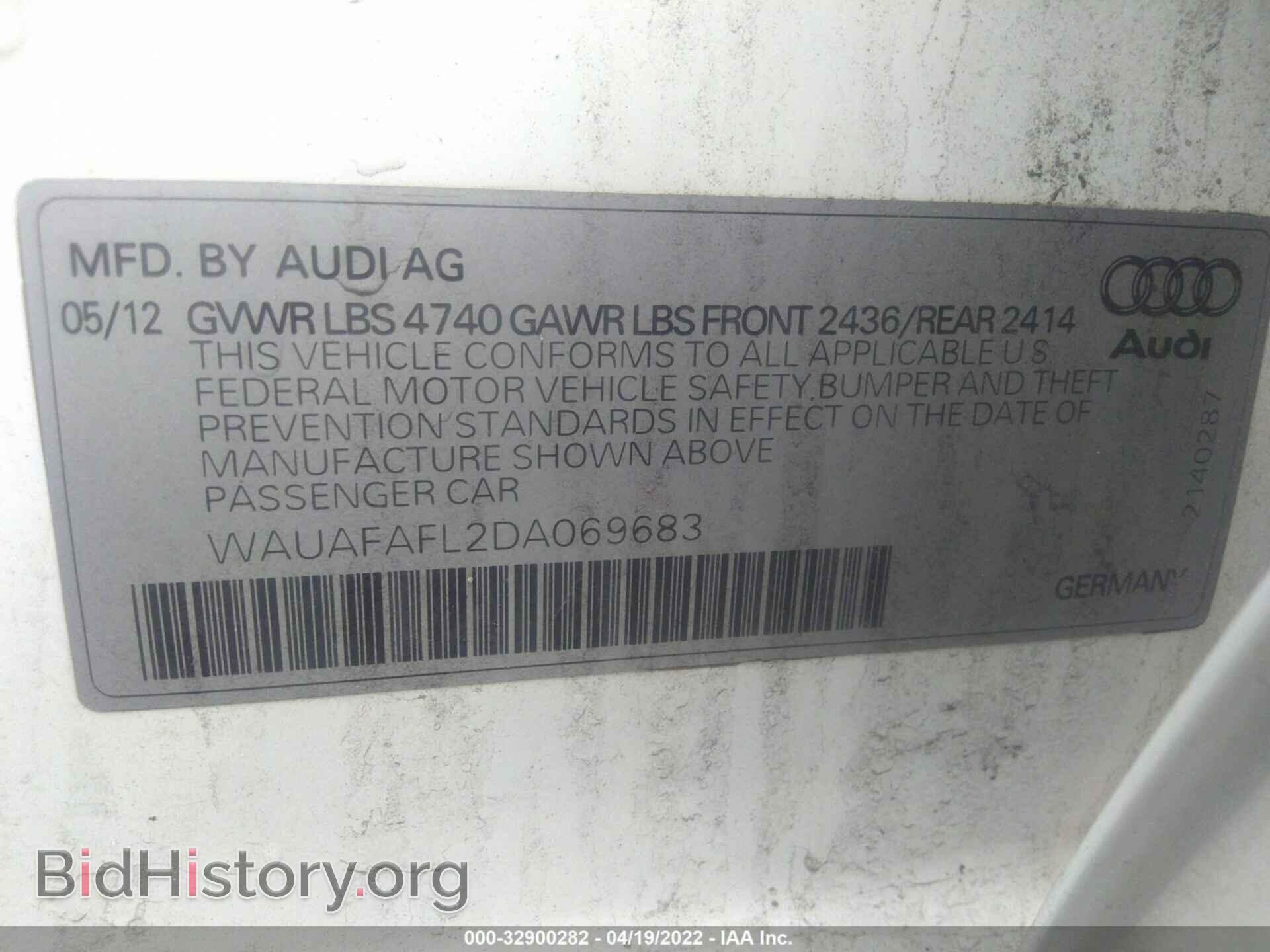 2013 AUDI A4 - VIN: WAUAFAFL2DA069683 - Photo 9