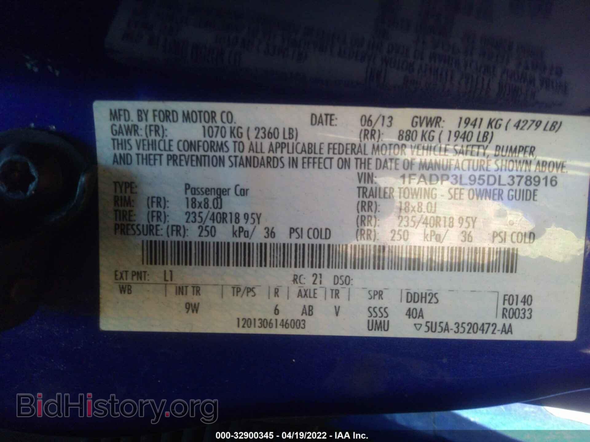 2013 FORD FOCUS - VIN: 1FADP3L95DL378916 - Фото 9