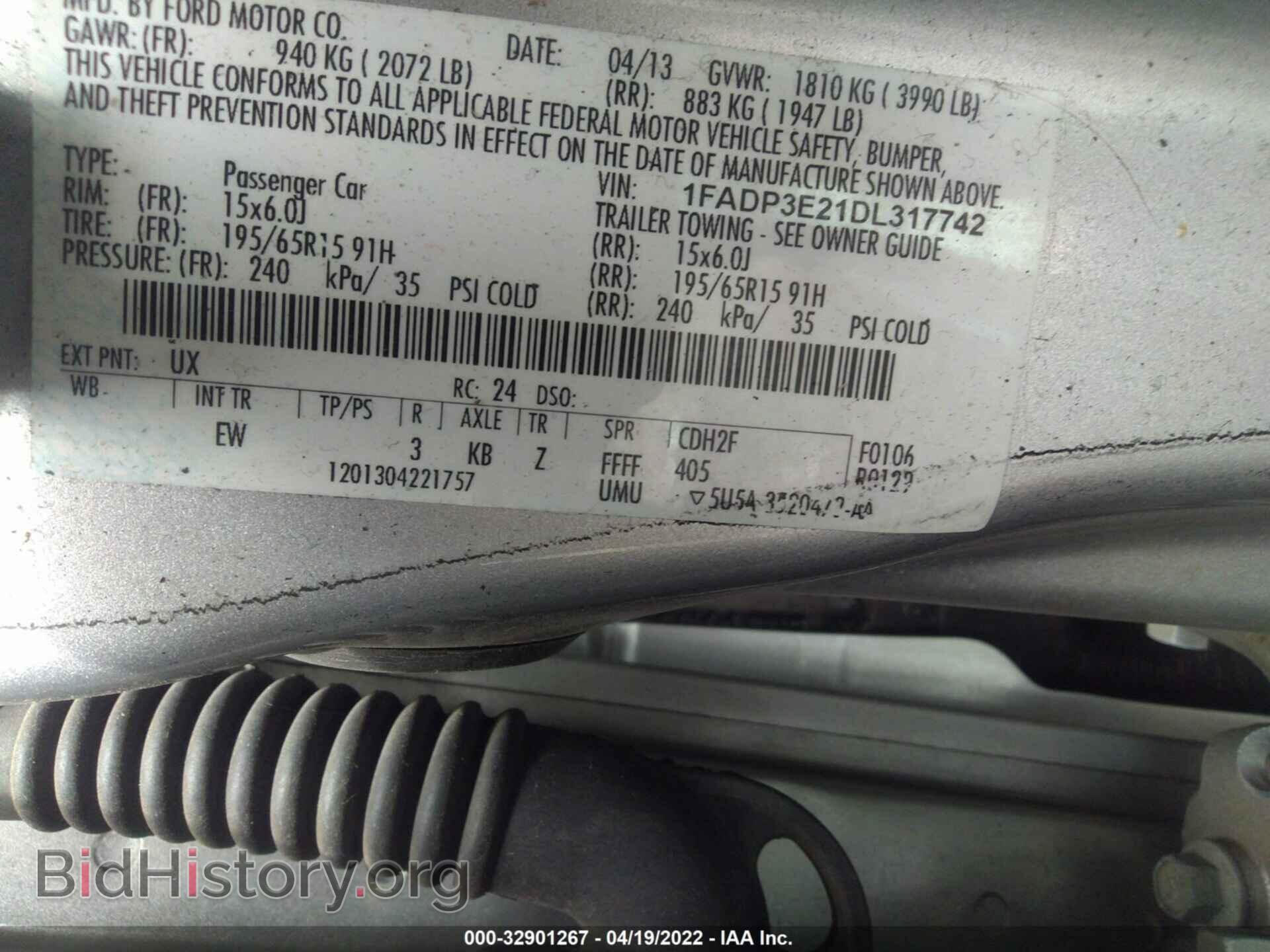 2013 FORD FOCUS - VIN: 1FADP3E21DL317742 - Фото 9