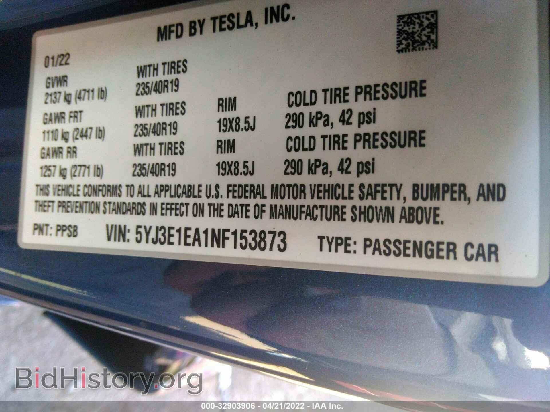 2022 TESLA MODEL 3 - VIN: 5YJ3E1EA1NF153873 - Photo 9
