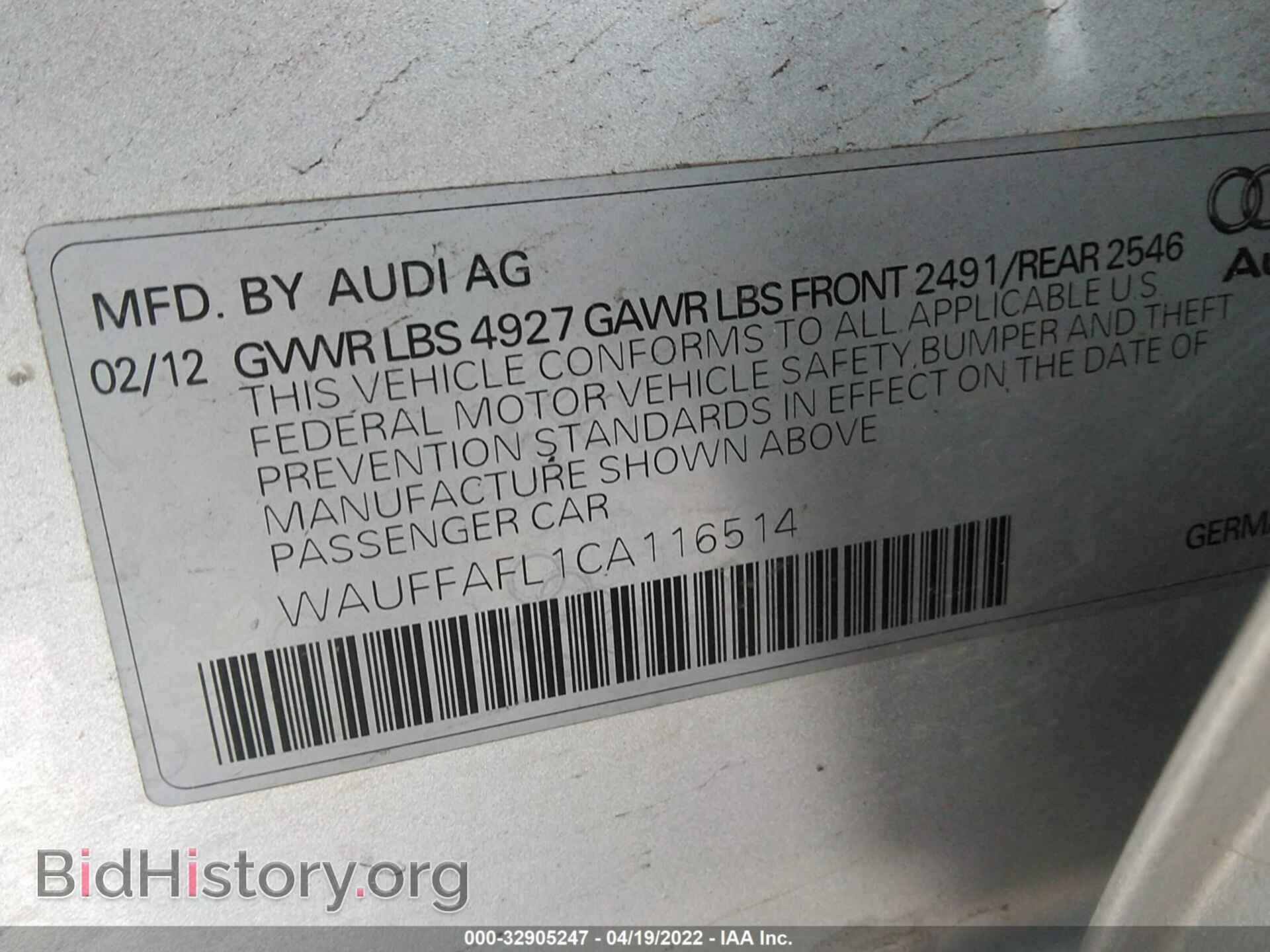 2012 AUDI A4 - VIN: WAUFFAFL1CA116514 - Photo 9