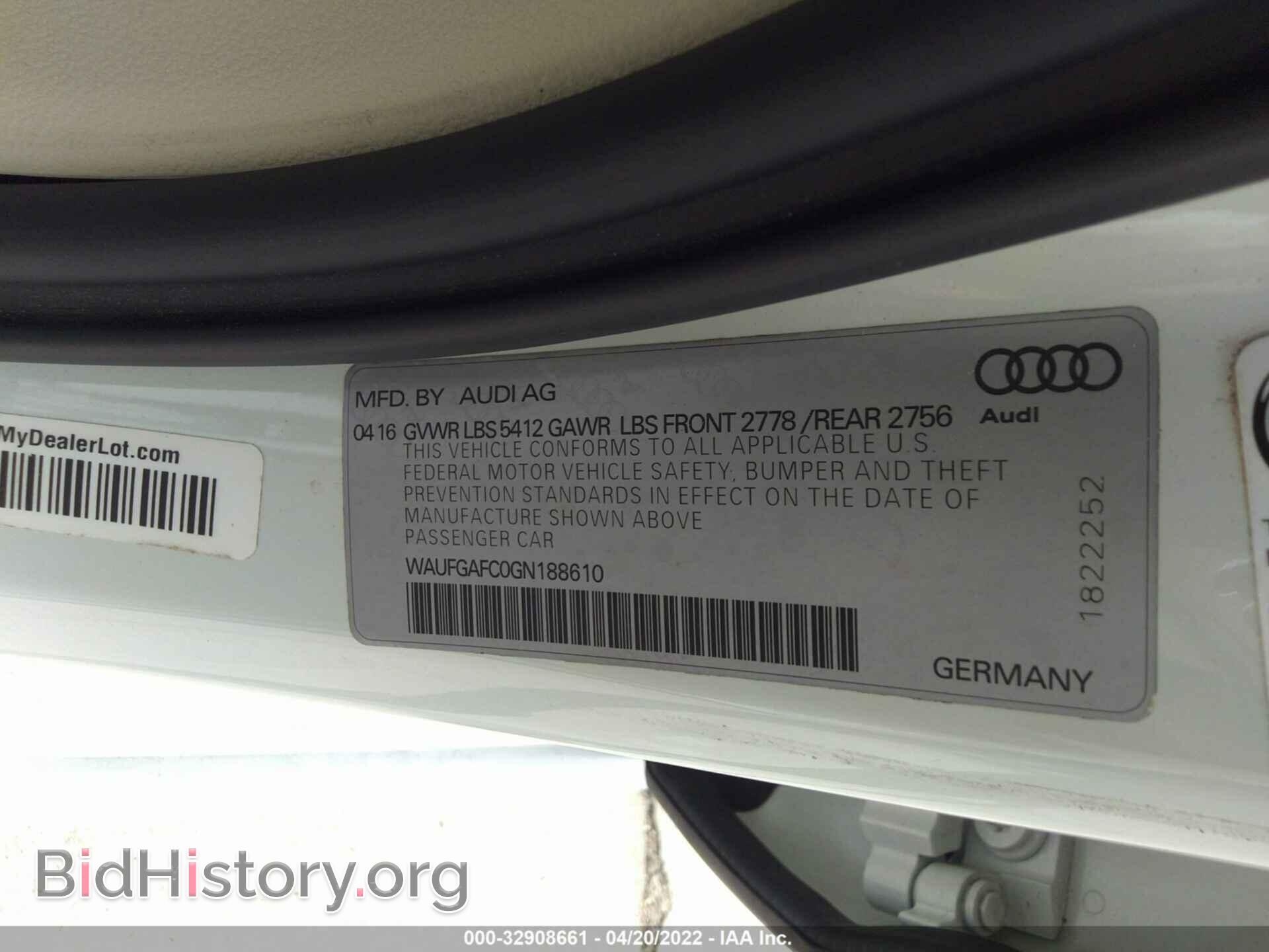 2016 AUDI A6 - VIN: WAUFGAFC0GN188610 - Фото 9
