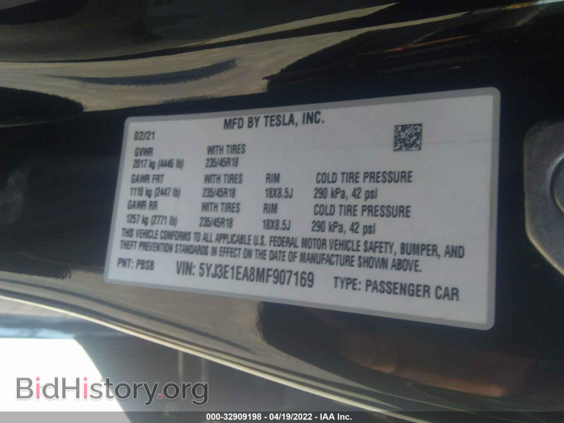 2021 TESLA MODEL 3 - VIN: 5YJ3E1EA8MF907169 - Photo 9