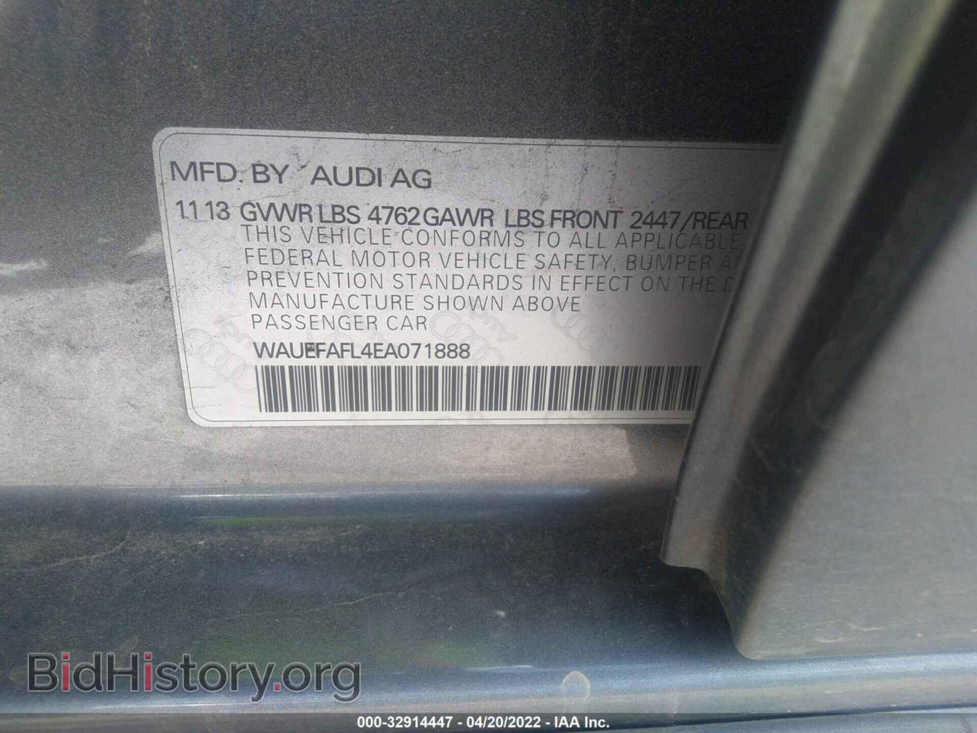 2014 AUDI A4 - VIN: WAUEFAFL4EA071888 - Photo 9