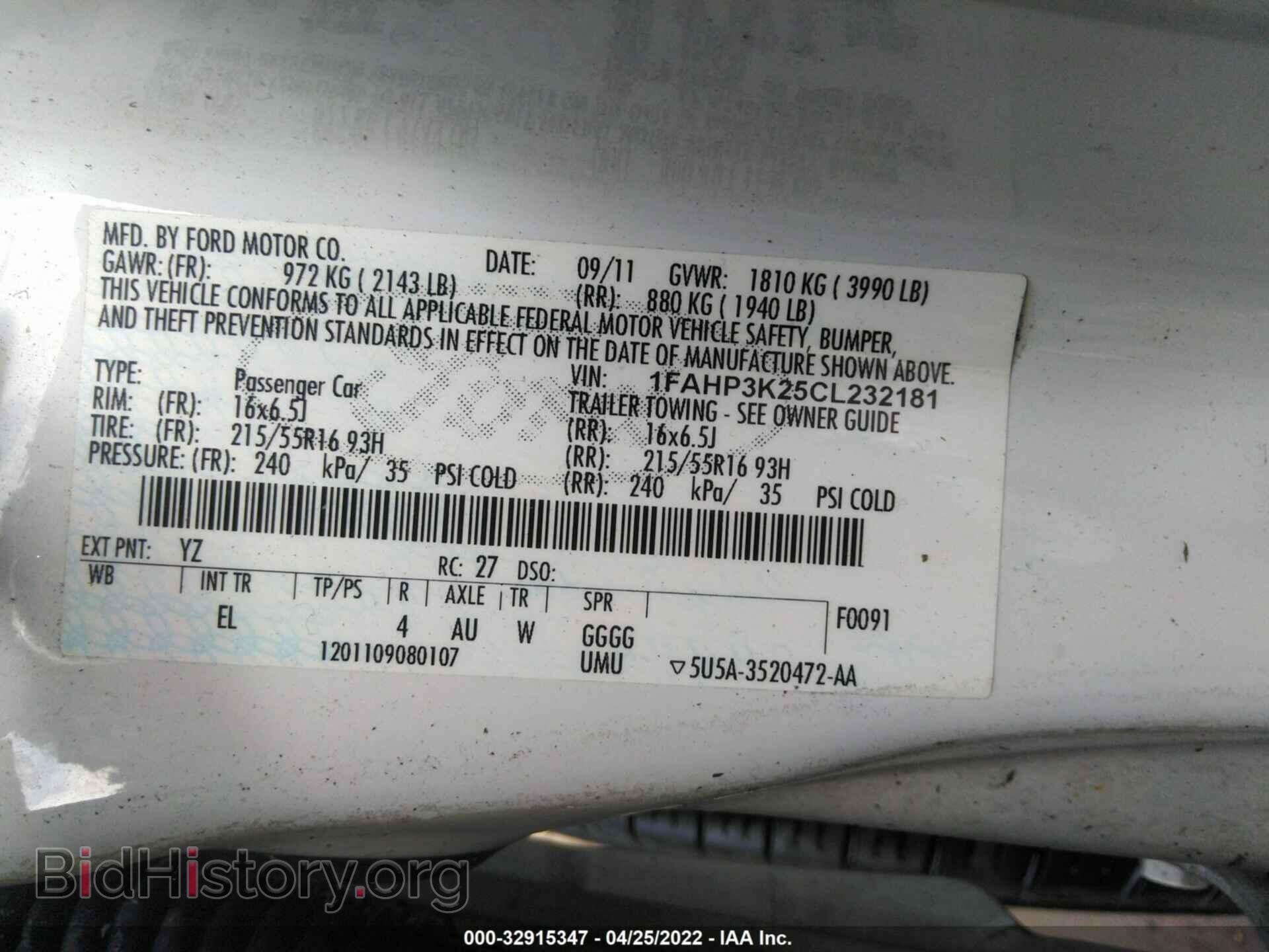 2012 FORD FOCUS - VIN: 1FAHP3K25CL232181 - Photo 9
