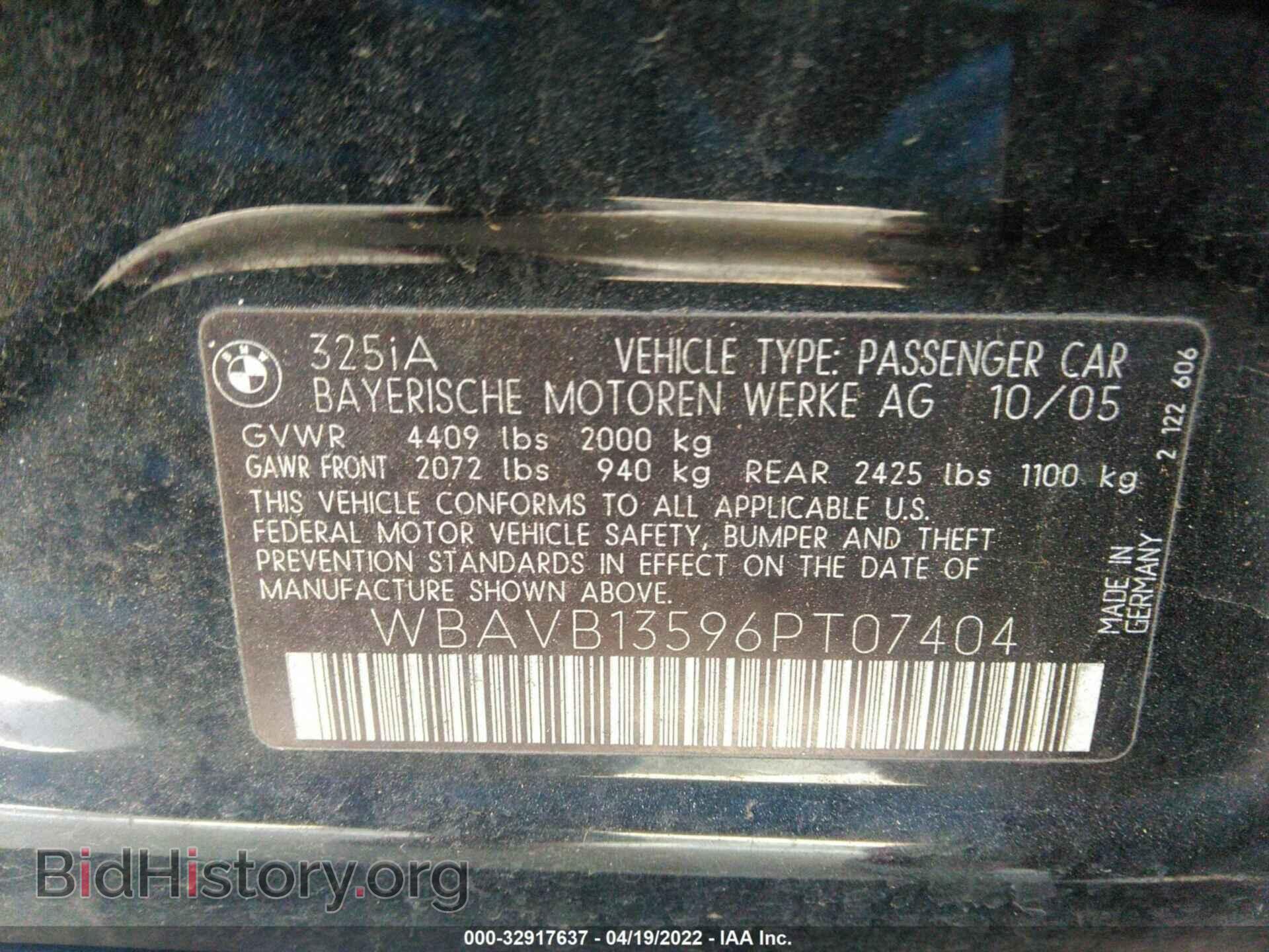 2006 BMW 3 SERIES - VIN: WBAVB13596PT07404 - Фото 9