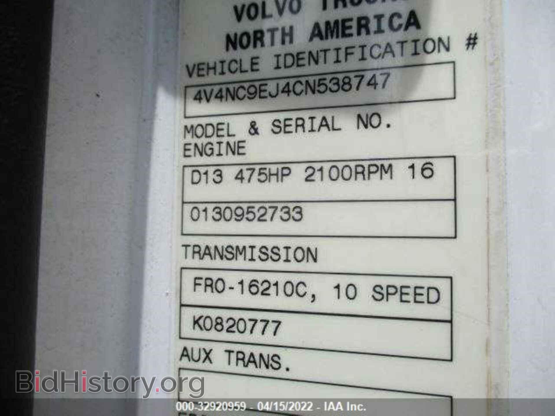 2012 VOLVO VN - VIN: 4V4NC9EJ4CN538747 - Фото 8