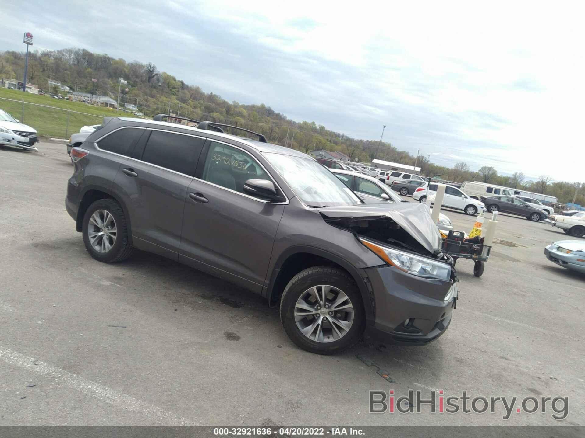 Photo 5TDJKRFH1FS165562 - TOYOTA HIGHLANDER 2015