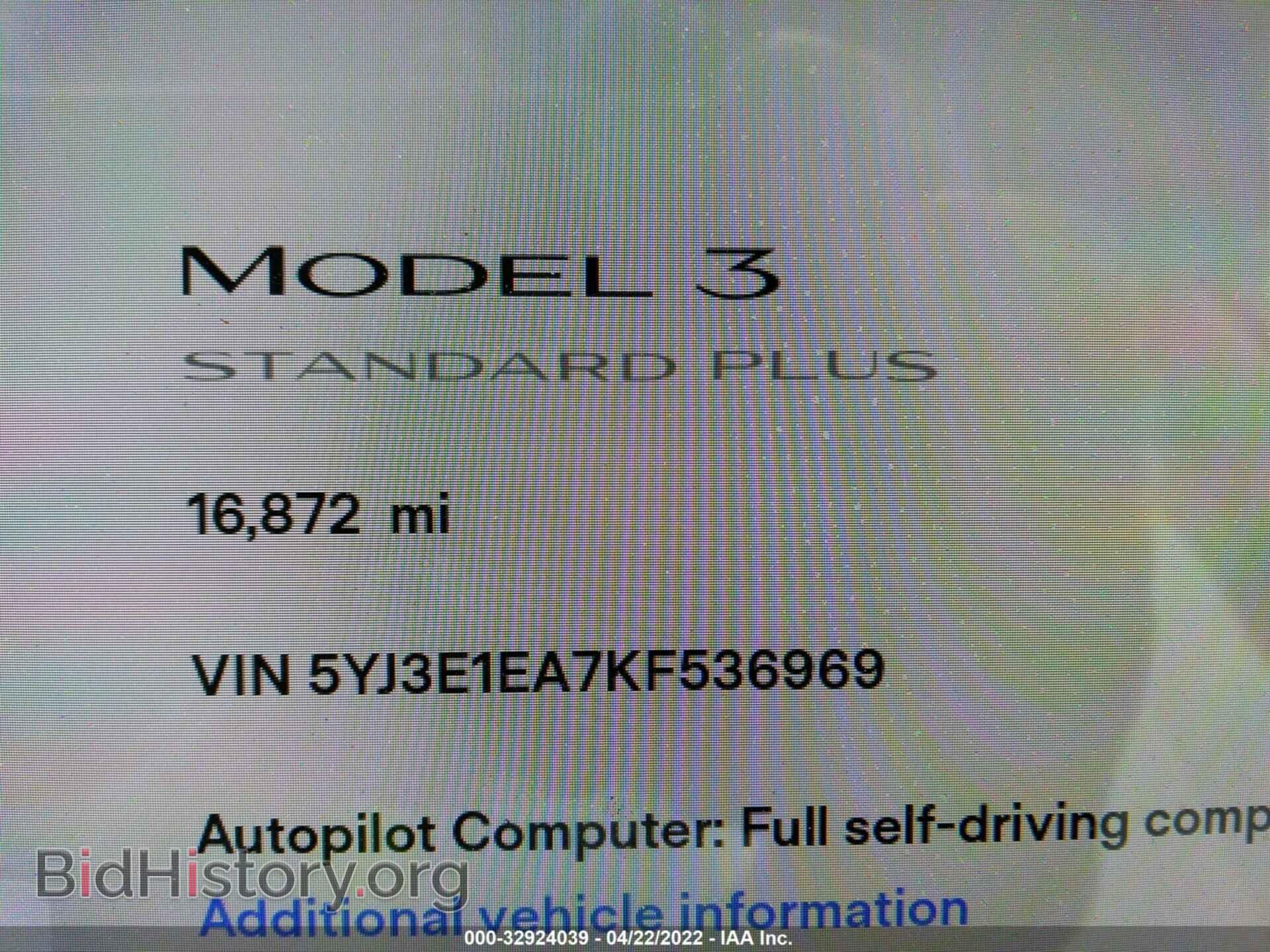 2019 TESLA MODEL 3 - VIN: 5YJ3E1EA7KF536969 - Фото 7