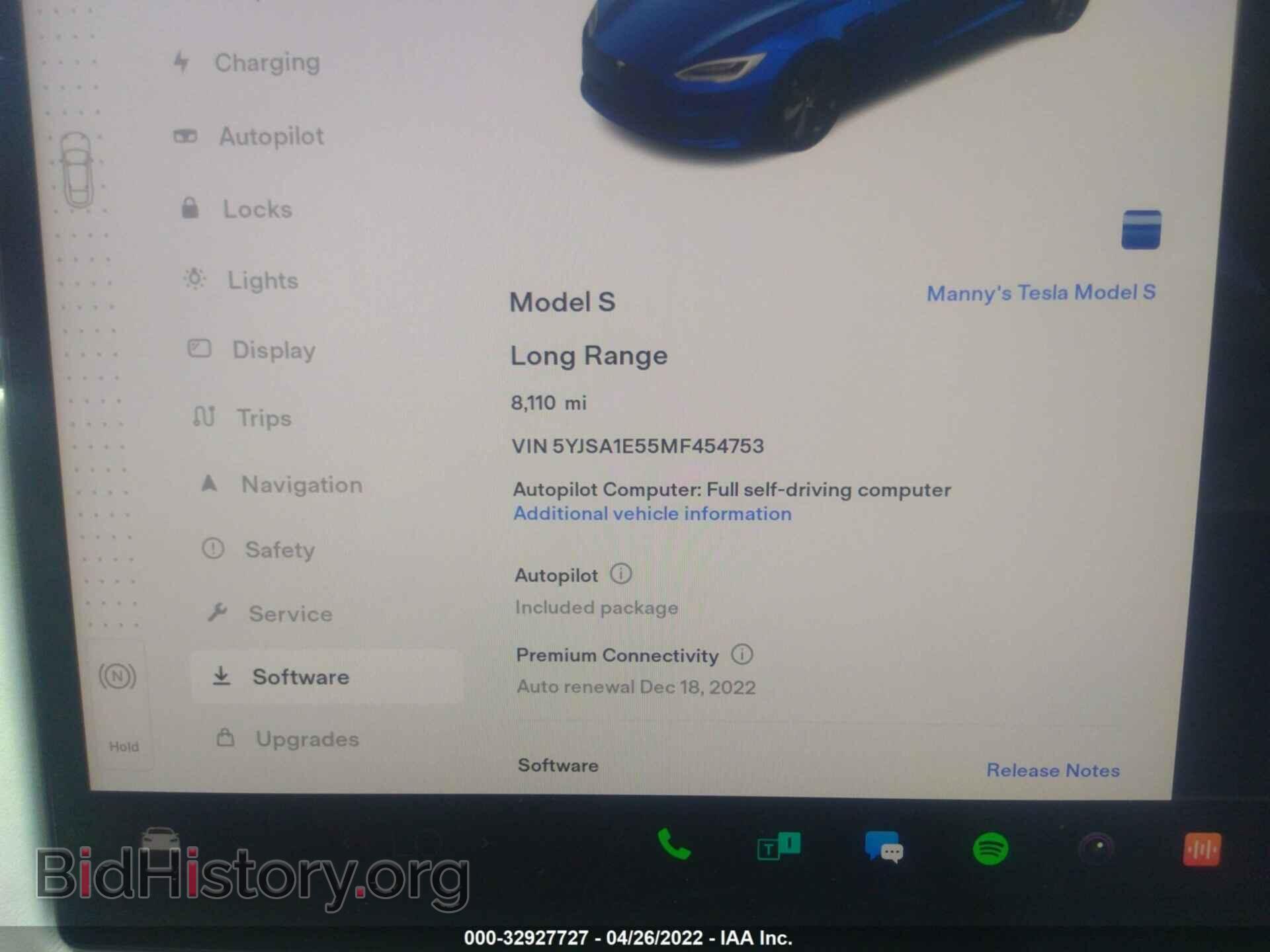 2021 TESLA MODEL S - VIN: 5YJSA1E55MF454753 - Photo 7