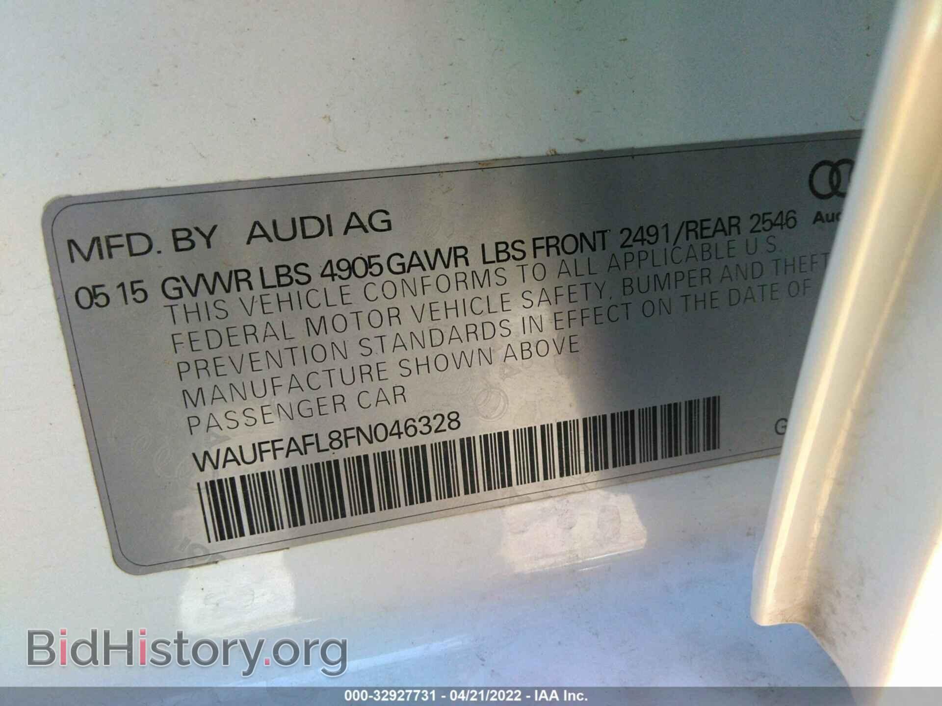 2015 AUDI A4 - VIN: WAUFFAFL8FN046328 - Фото 9