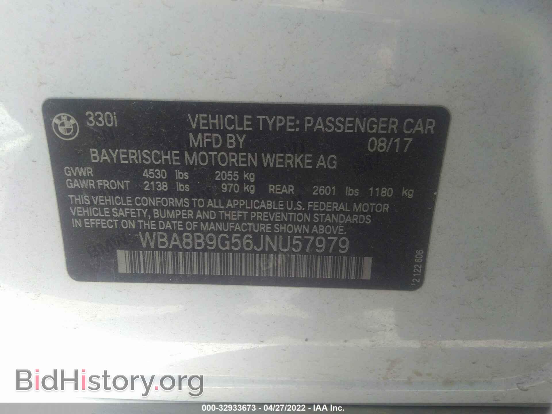 2018 BMW 330I - VIN: WBA8B9G56JNU57979 - Фото 9