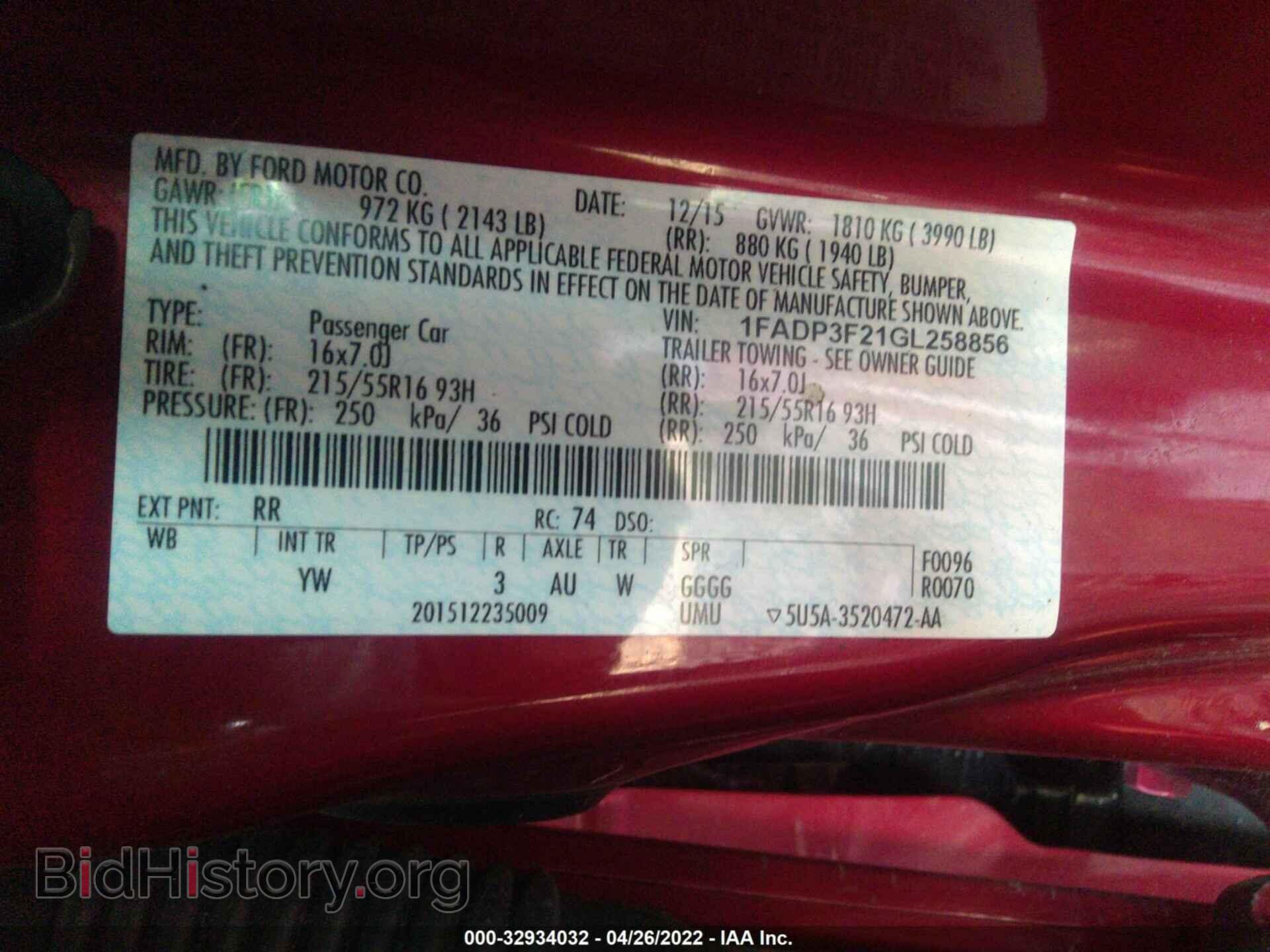 2016 FORD FOCUS - VIN: 1FADP3F21GL258856 - Photo 9