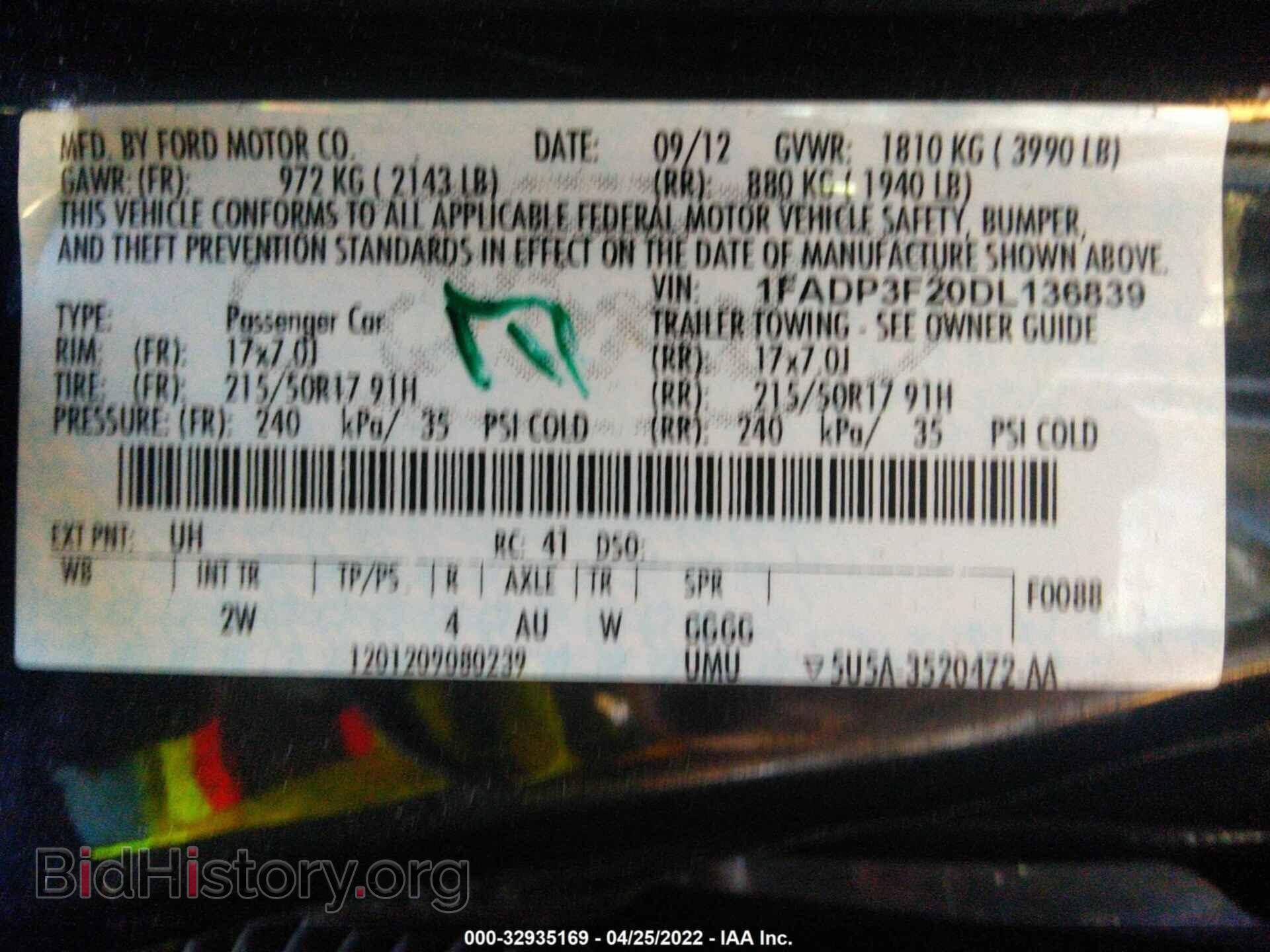 2013 FORD FOCUS - VIN: 1FADP3F20DL136839 - Photo 9