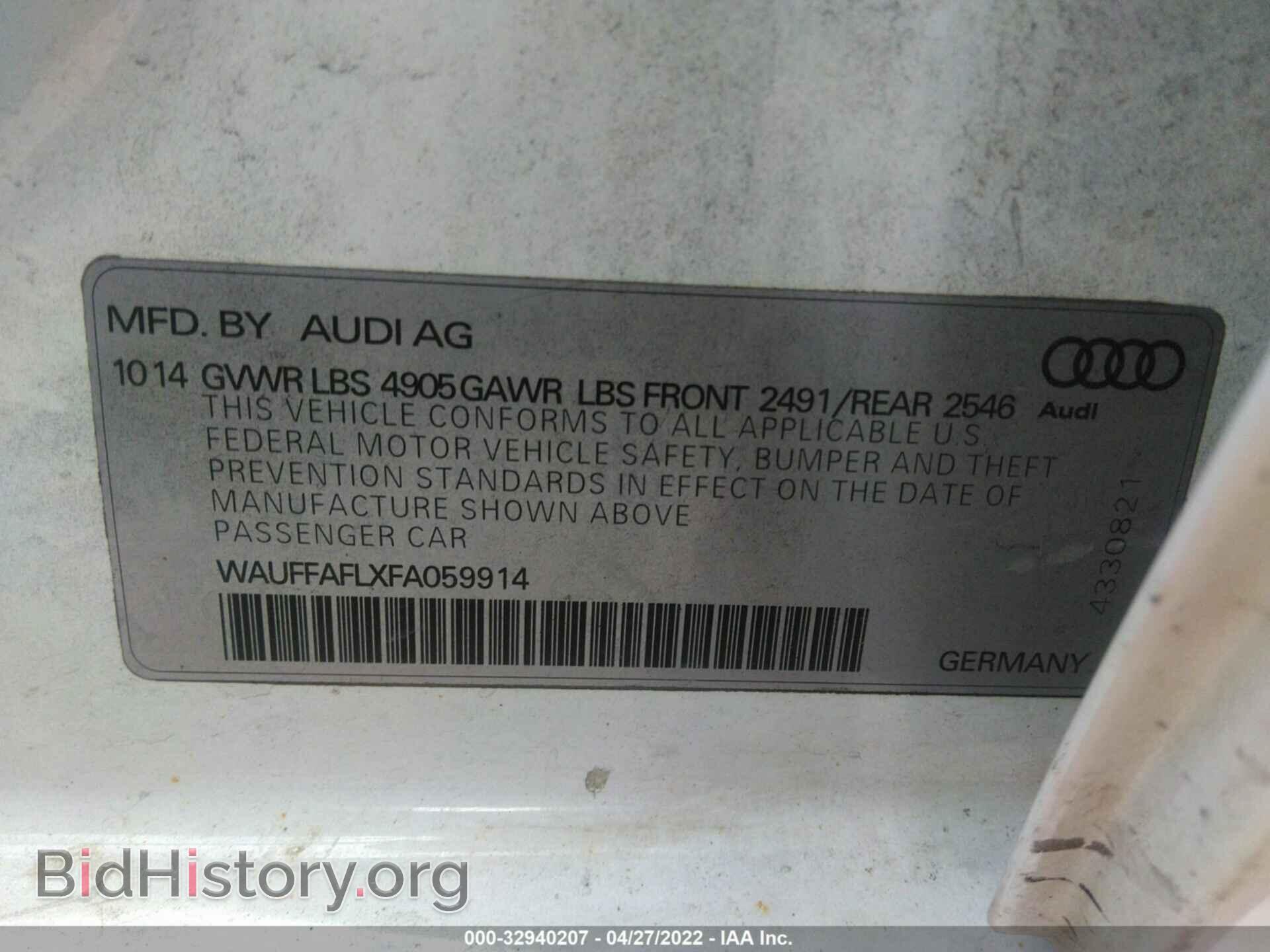 2015 AUDI A4 - VIN: WAUFFAFLXFA059914 - Photo 9