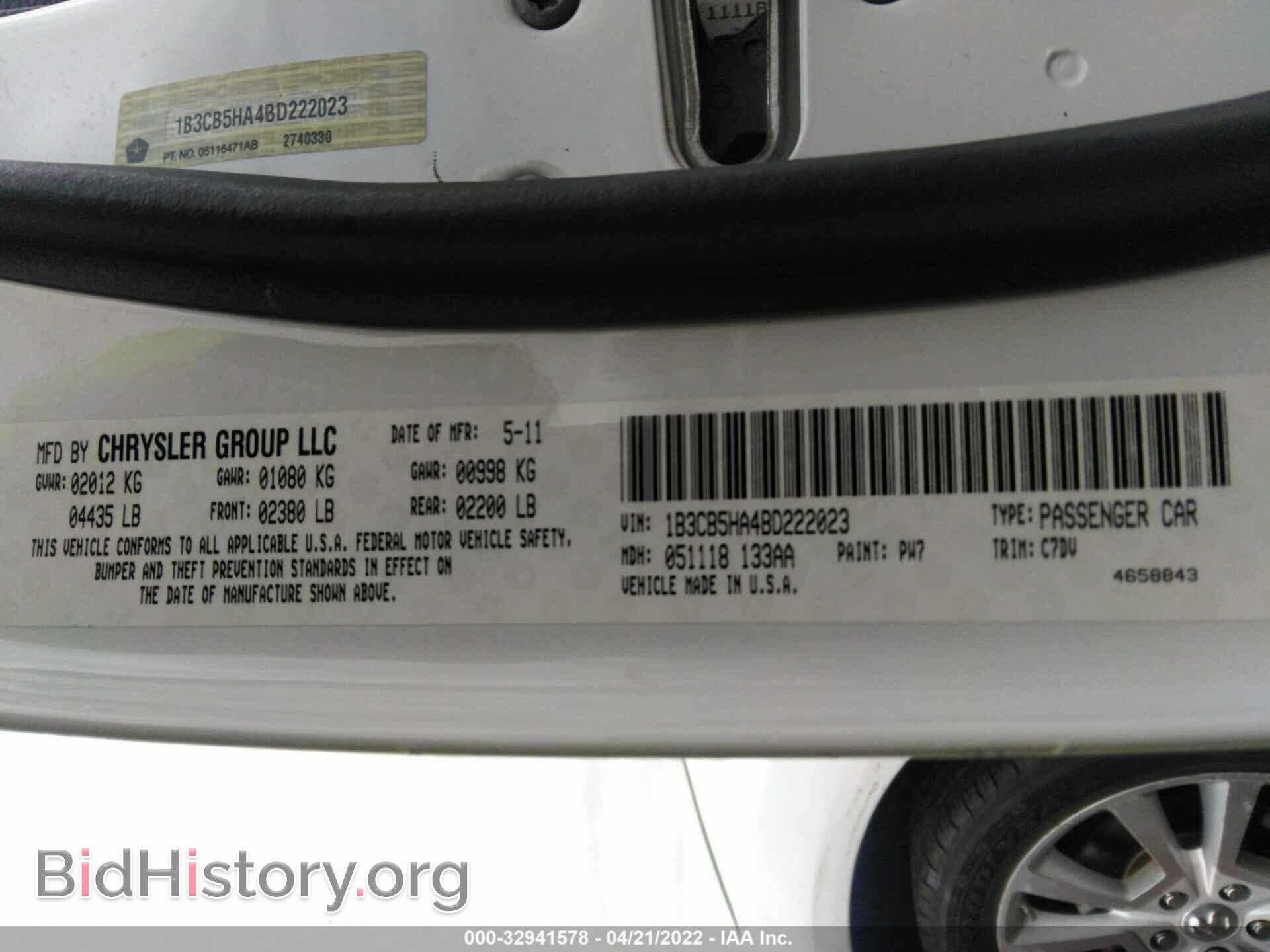 2011 DODGE CALIBER - VIN: 1B3CB5HA4BD222023 - Фото 9