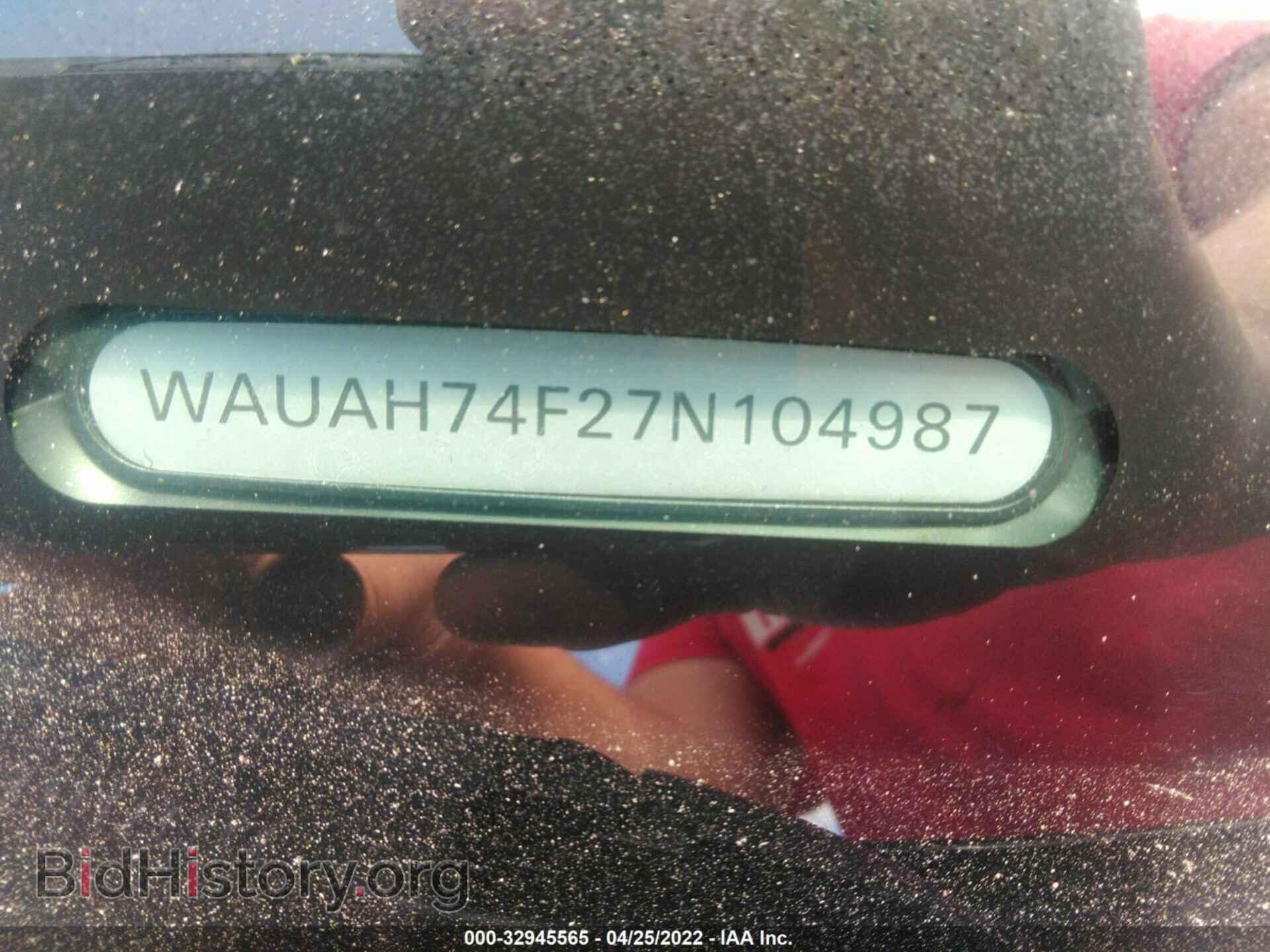 2007 AUDI A6 - VIN: WAUAH74F27N104987 - Фото 9