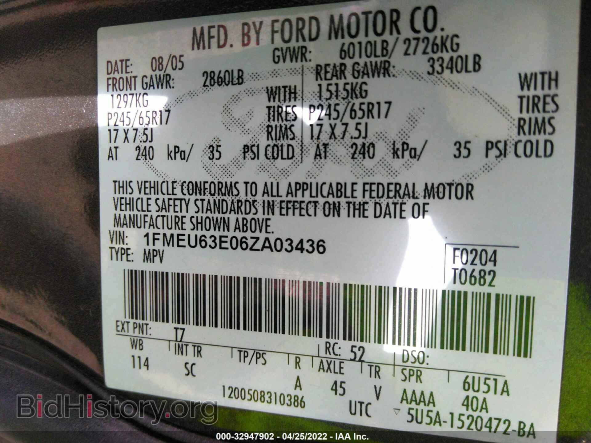 2006 FORD EXPLORER - VIN: 1FMEU63E06ZA03436 - Photo 9