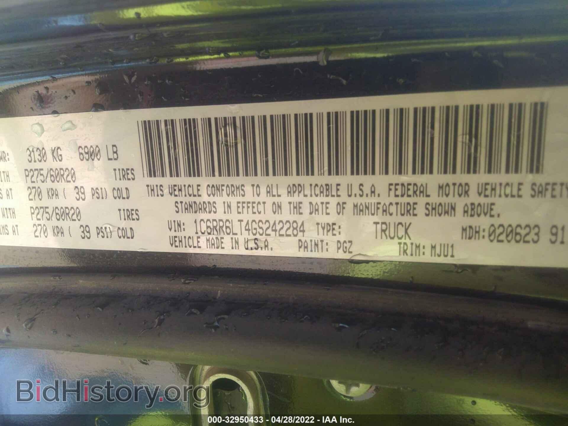 2016 RAM 1500 - VIN: 1C6RR6LT4GS242284 - Photo 9