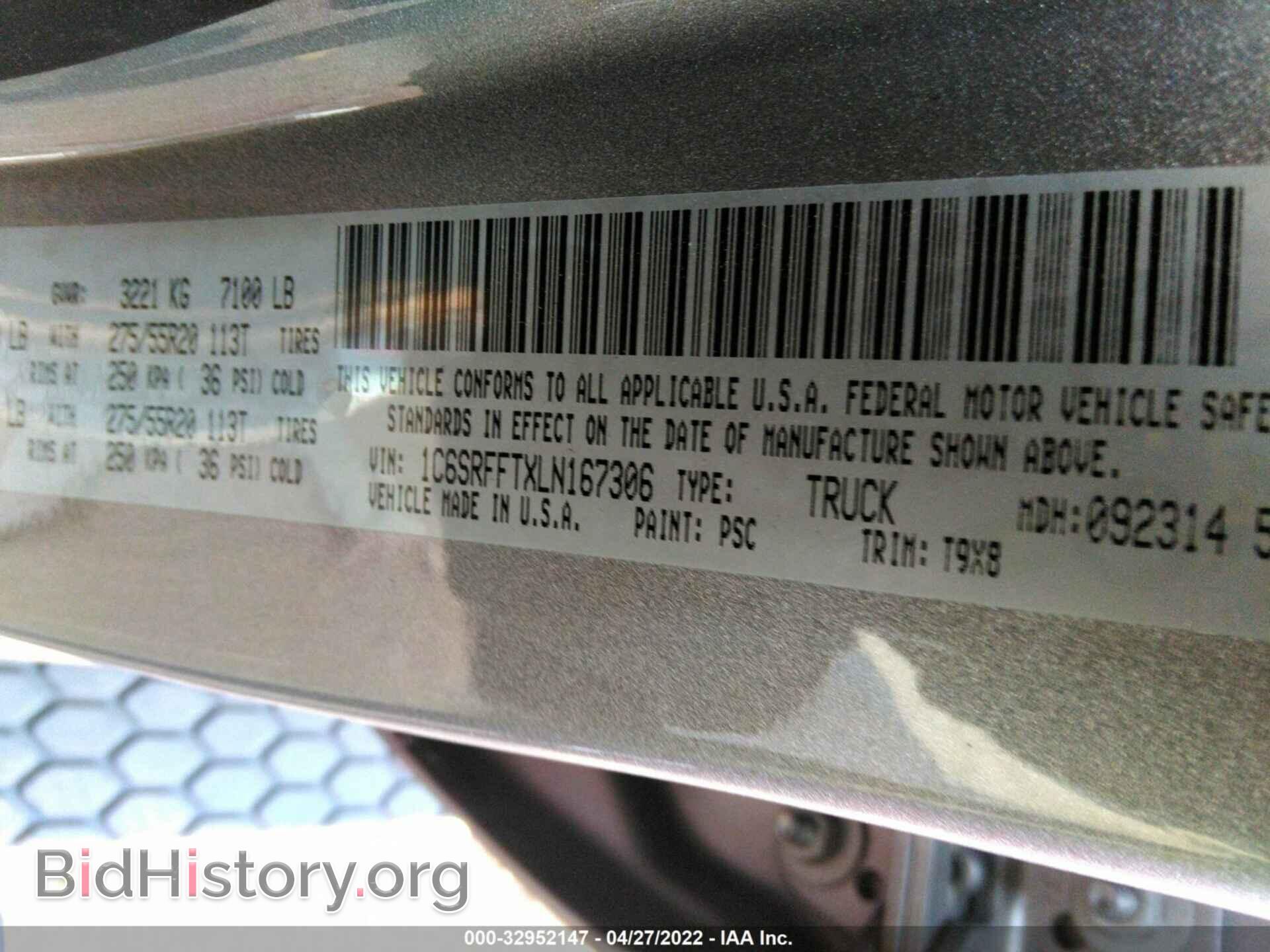 2020 RAM 1500 - VIN: 1C6SRFFTXLN167306 - Фото 9