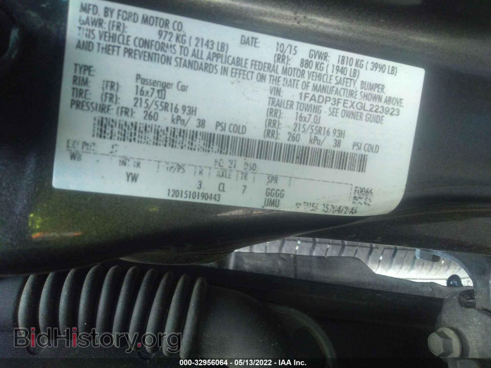 2016 FORD FOCUS - VIN: 1FADP3FEXGL223923 - Фото 9