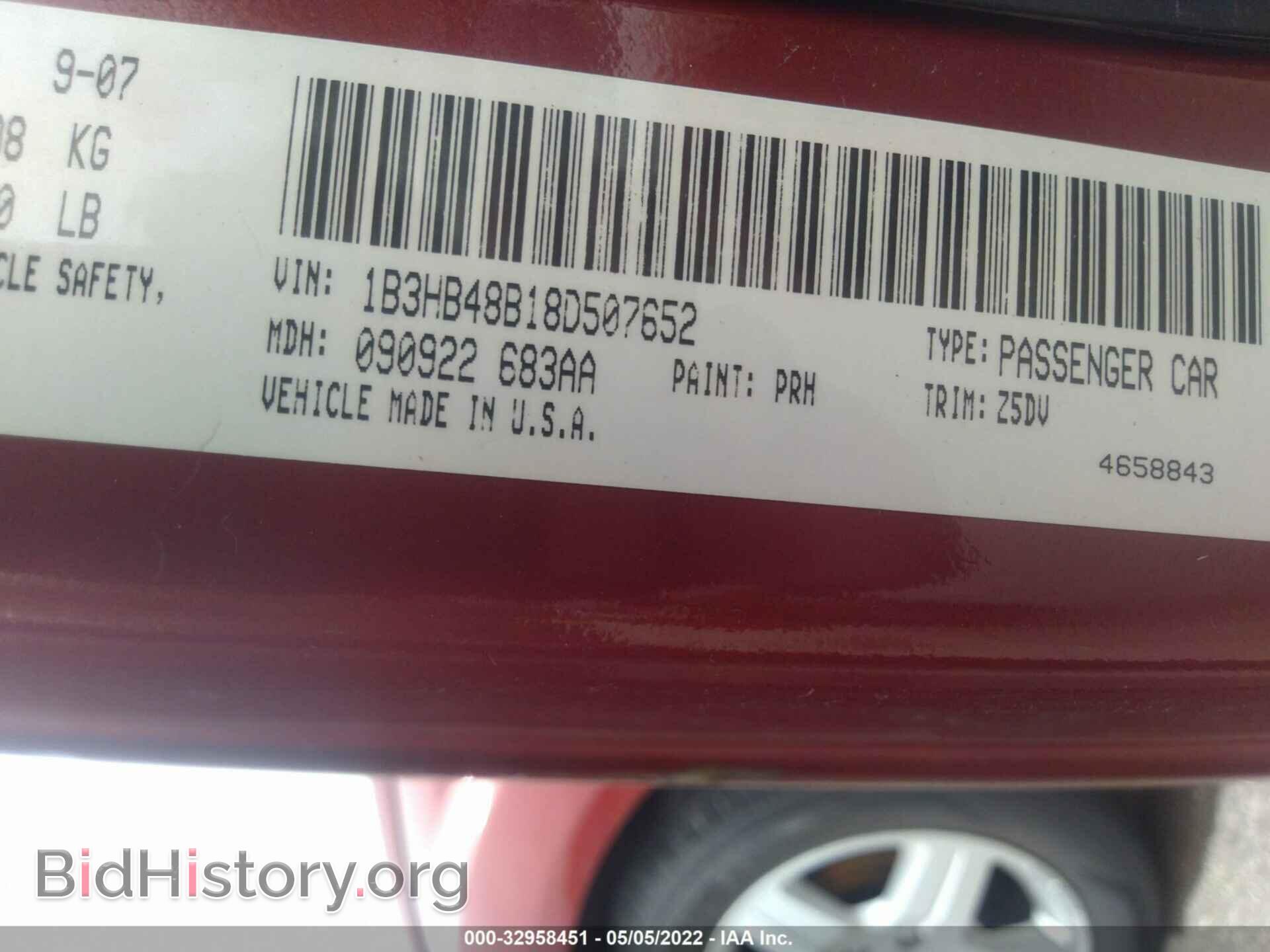 2008 DODGE CALIBER - VIN: 1B3HB48B18D507652 - Фото 9