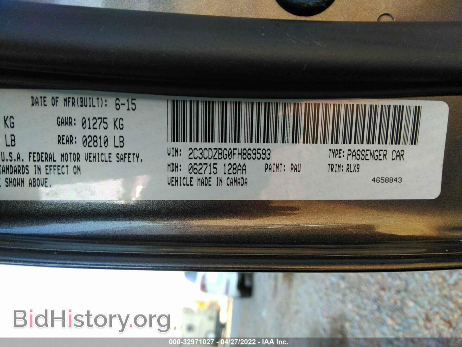2015 DODGE CHALLENGER - VIN: 2C3CDZBG0FH869593 - Photo 9