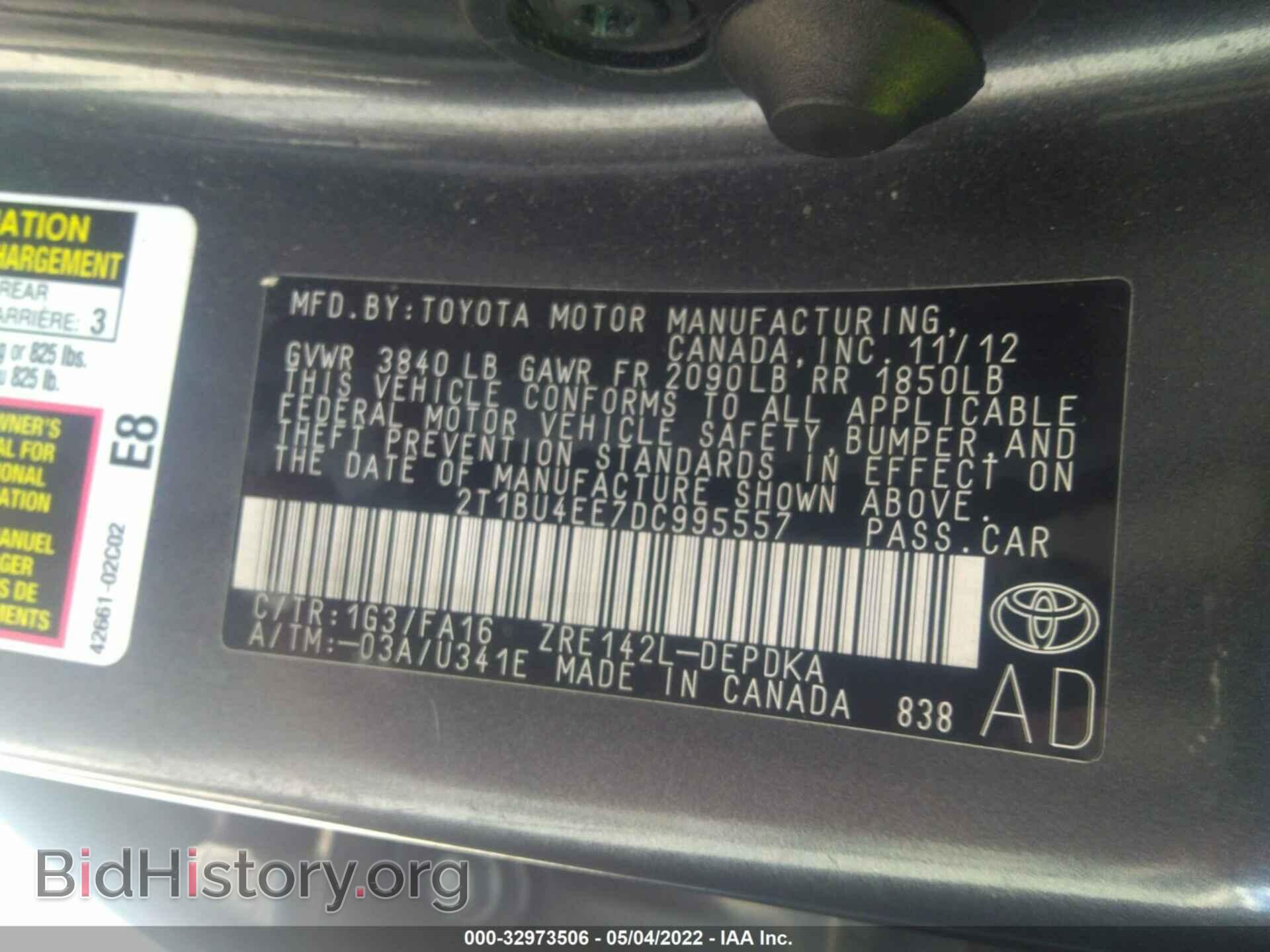 2013 TOYOTA COROLLA - VIN: 2T1BU4EE7DC995557 - Фото 9