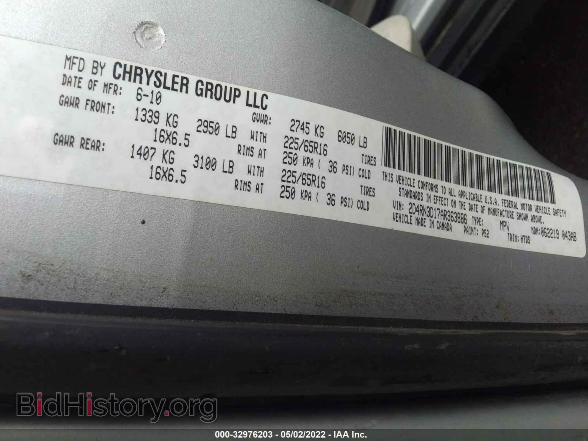 2010 DODGE GRAND CARAVAN - VIN: 2D4RN3D17AR363886 - Фото 9