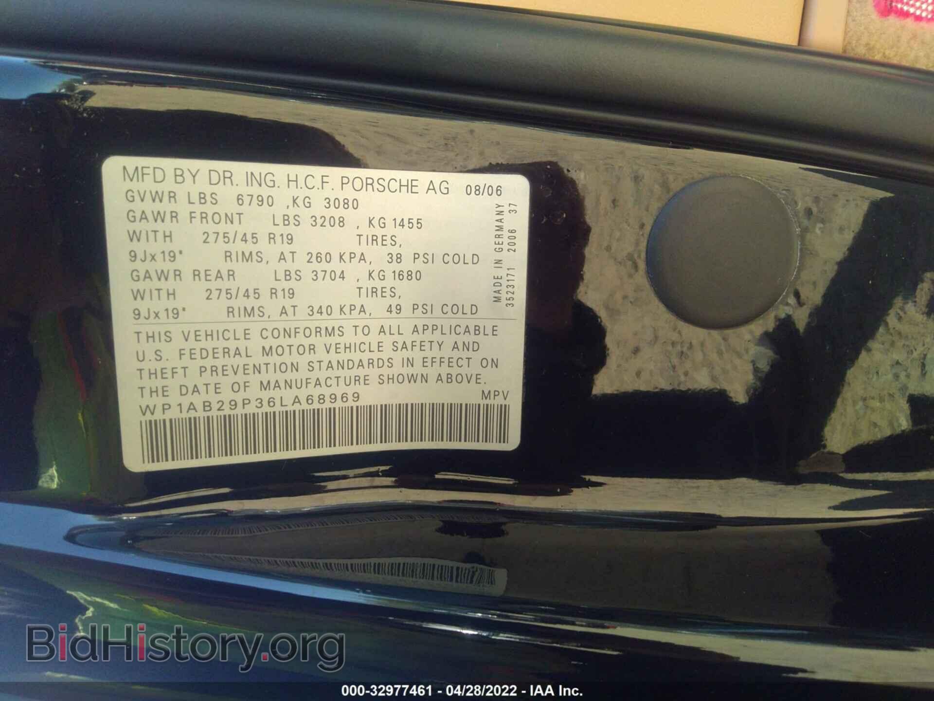 2006 PORSCHE CAYENNE - VIN: WP1AB29P36LA68969 - Фото 9