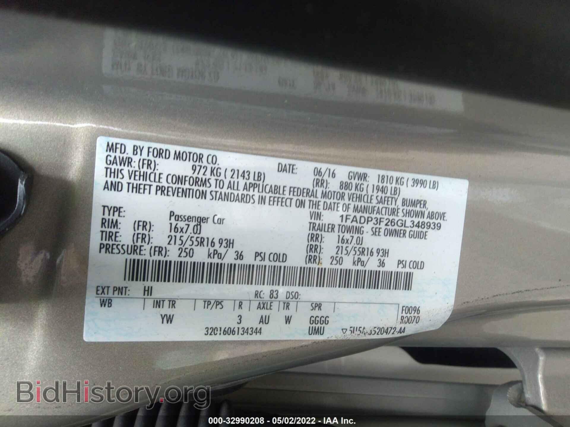 2016 FORD FOCUS - VIN: 1FADP3F26GL348939 - Фото 9