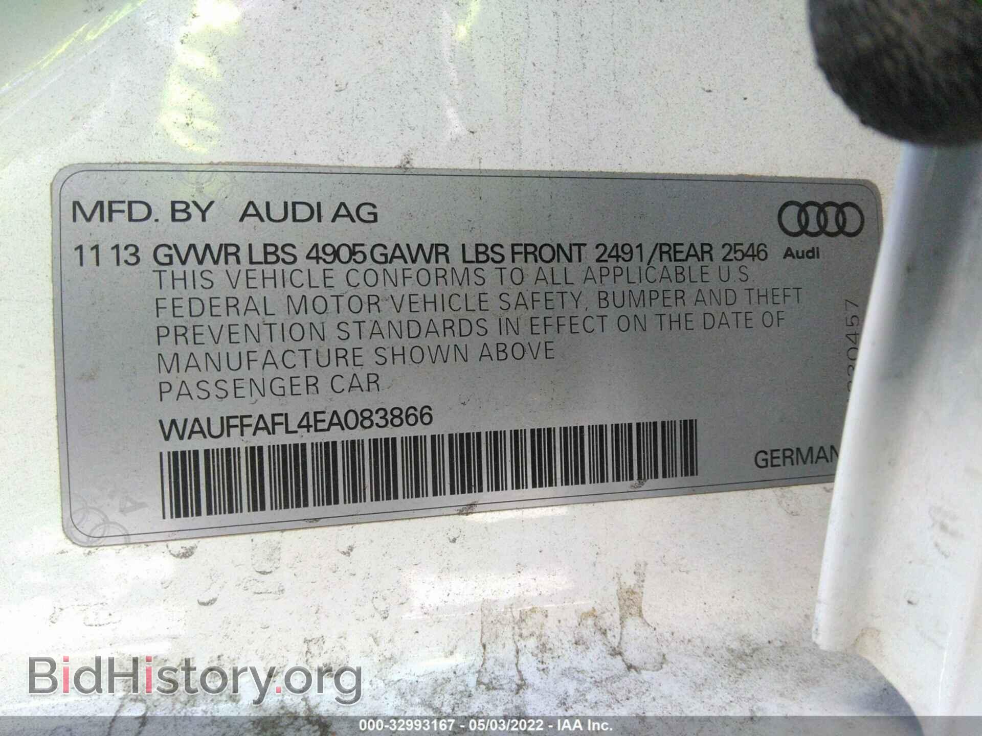 2014 AUDI A4 - VIN: WAUFFAFL4EA083866 - Фото 9