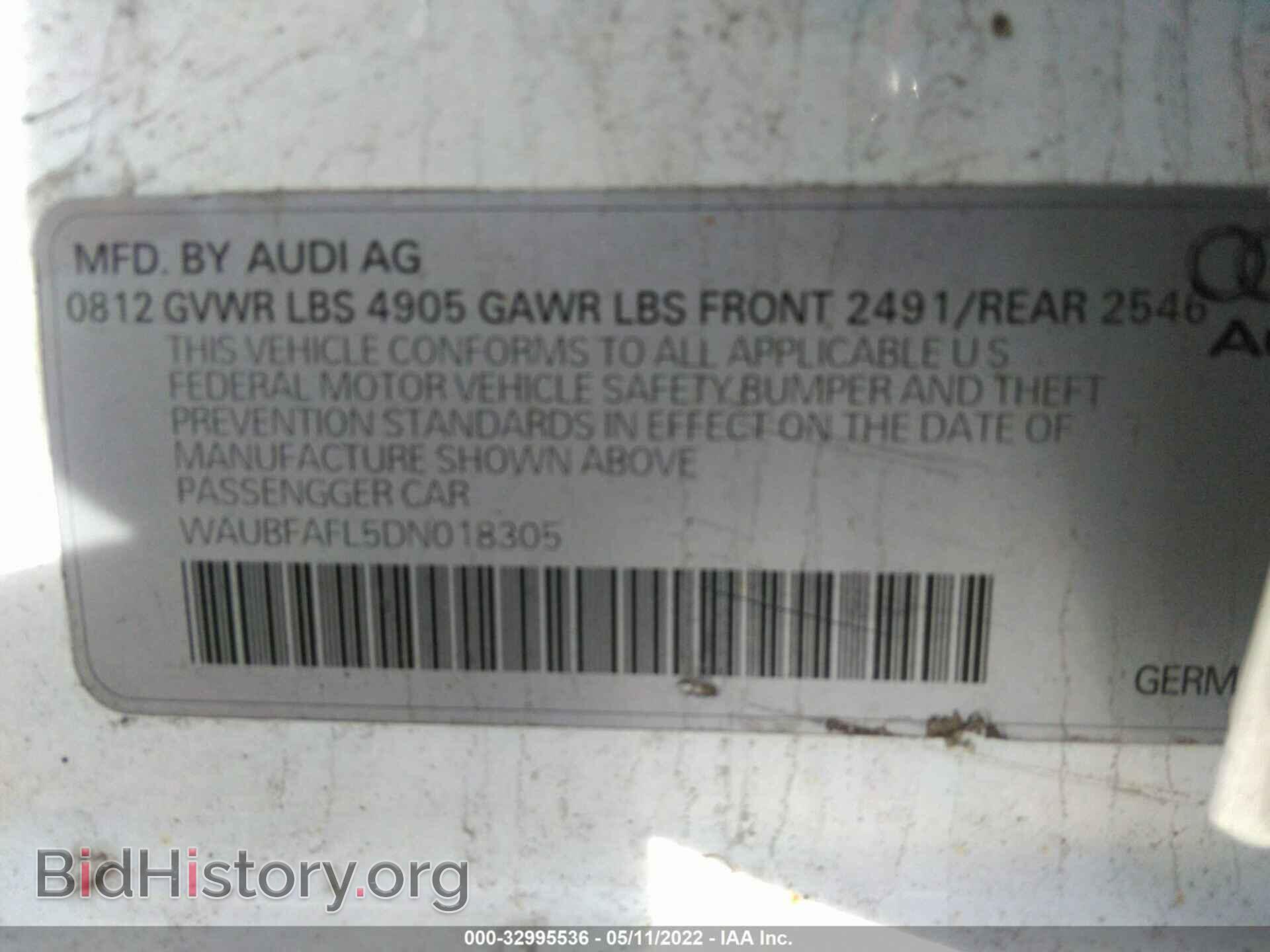 2013 AUDI A4 - VIN: WAUBFAFL5DN018305 - Photo 9