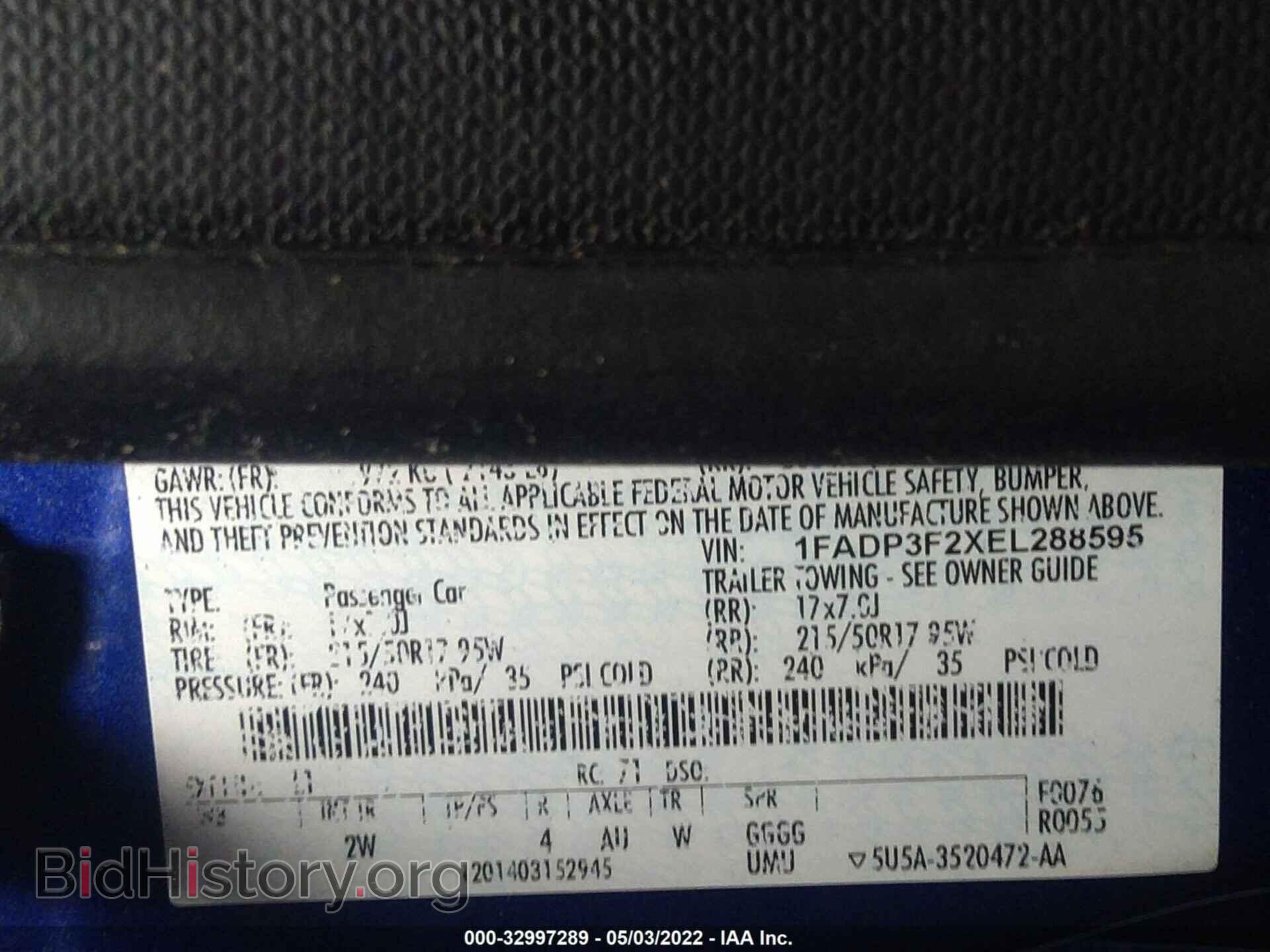 2014 FORD FOCUS - VIN: 1FADP3F2XEL288595 - Фото 9