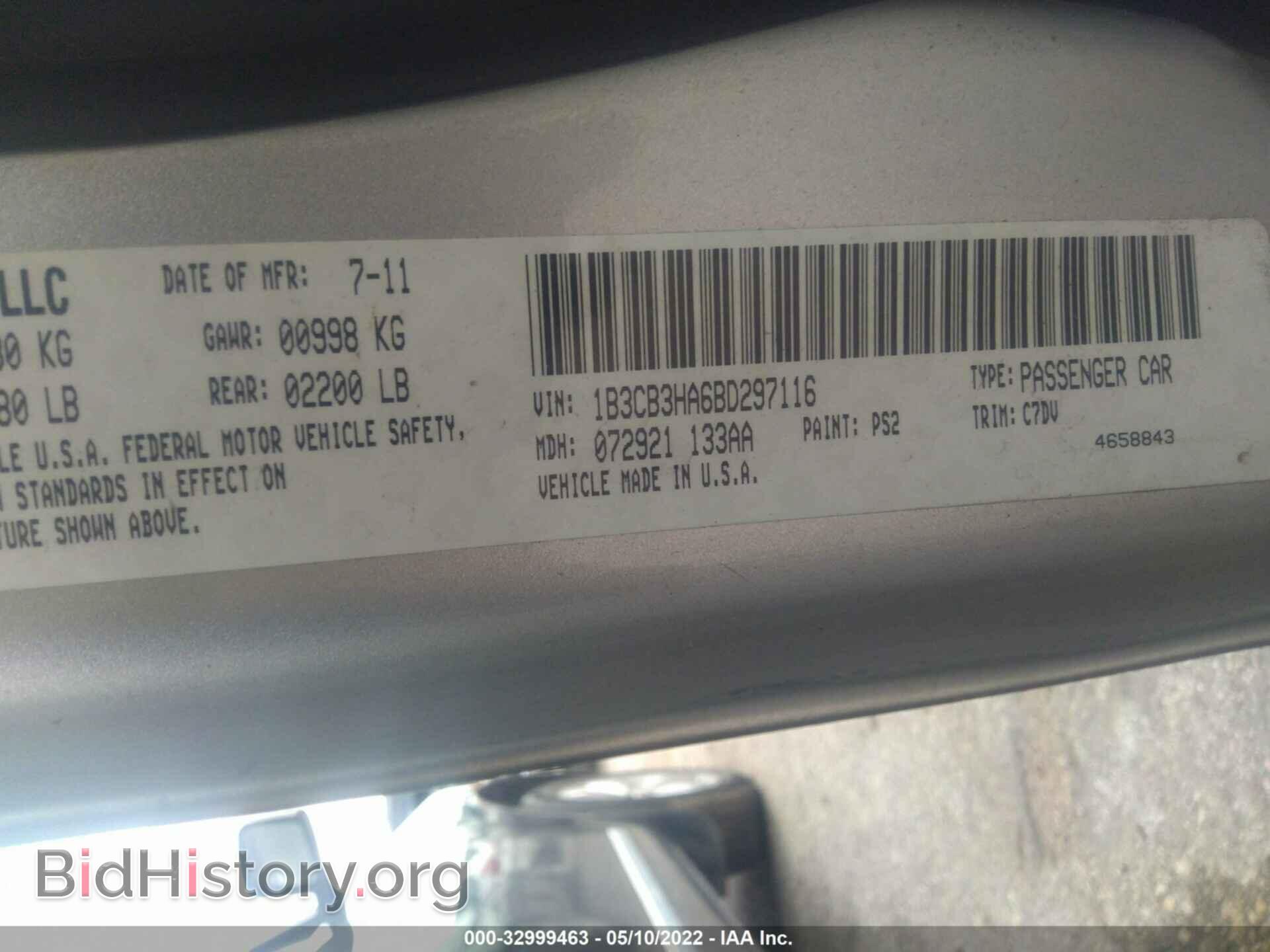 2011 DODGE CALIBER - VIN: 1B3CB3HA6BD297116 - Photo 9