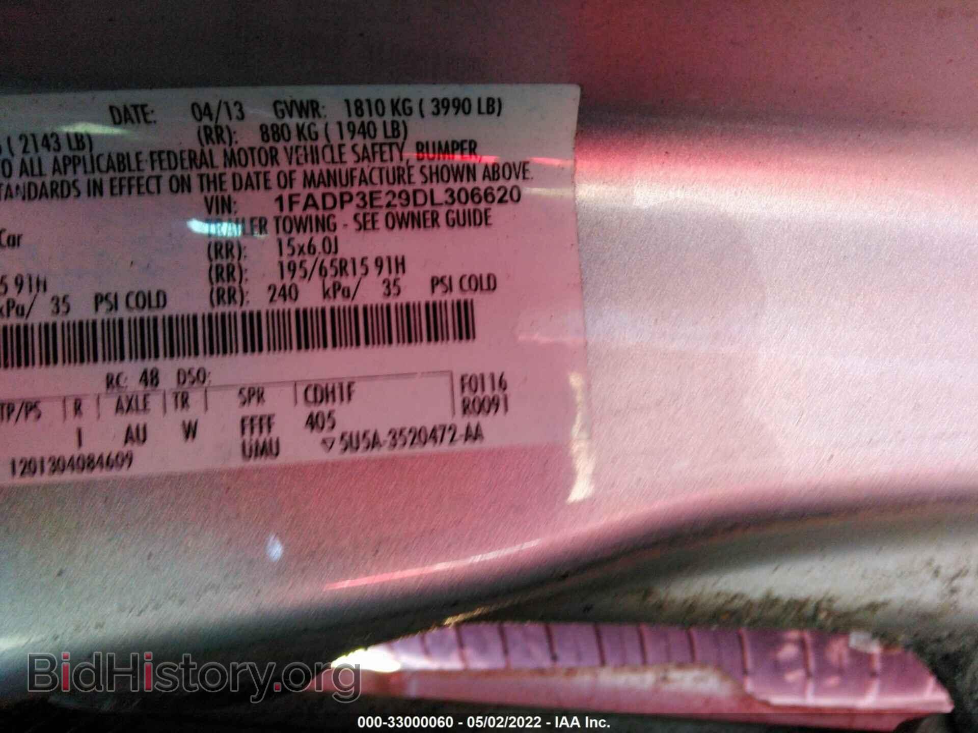 2013 FORD FOCUS - VIN: 1FADP3E29DL306620 - Фото 9