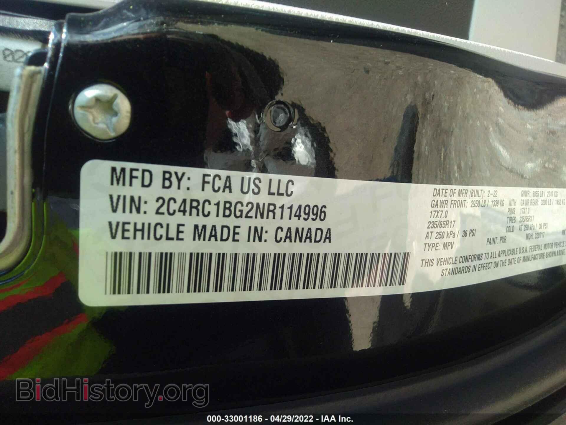 2022 CHRYSLER PACIFICA - VIN: 2C4RC1BG2NR114996 - Фото 9