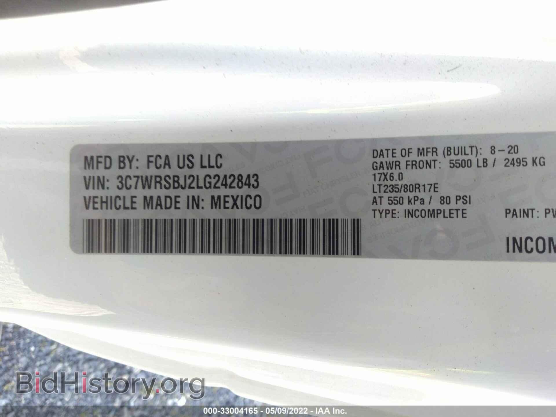 2020 RAM 3500 CHASSIS CAB - VIN: 3C7WRSBJ2LG242843 - Photo 9