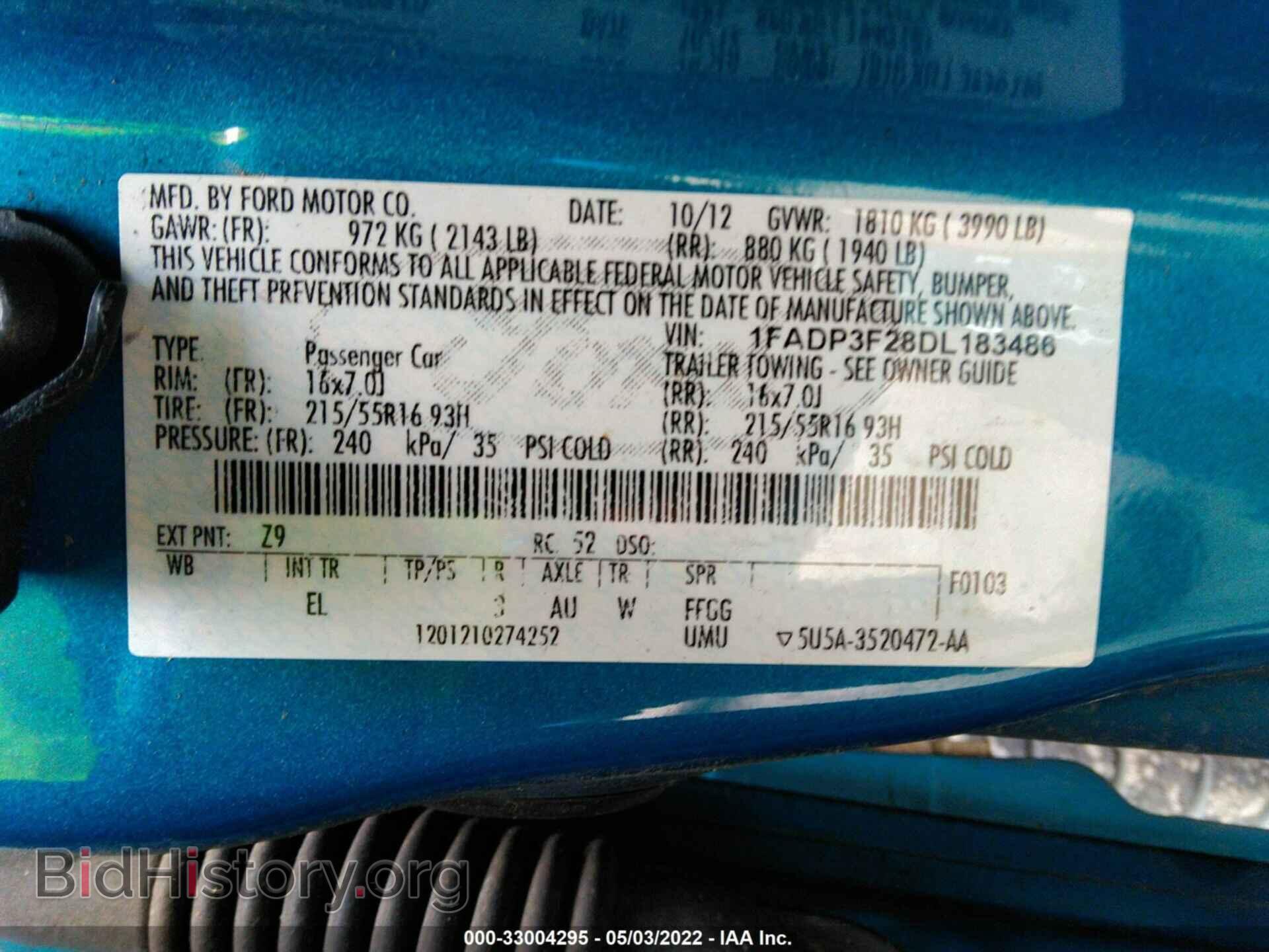 2013 FORD FOCUS - VIN: 1FADP3F28DL183486 - Фото 9