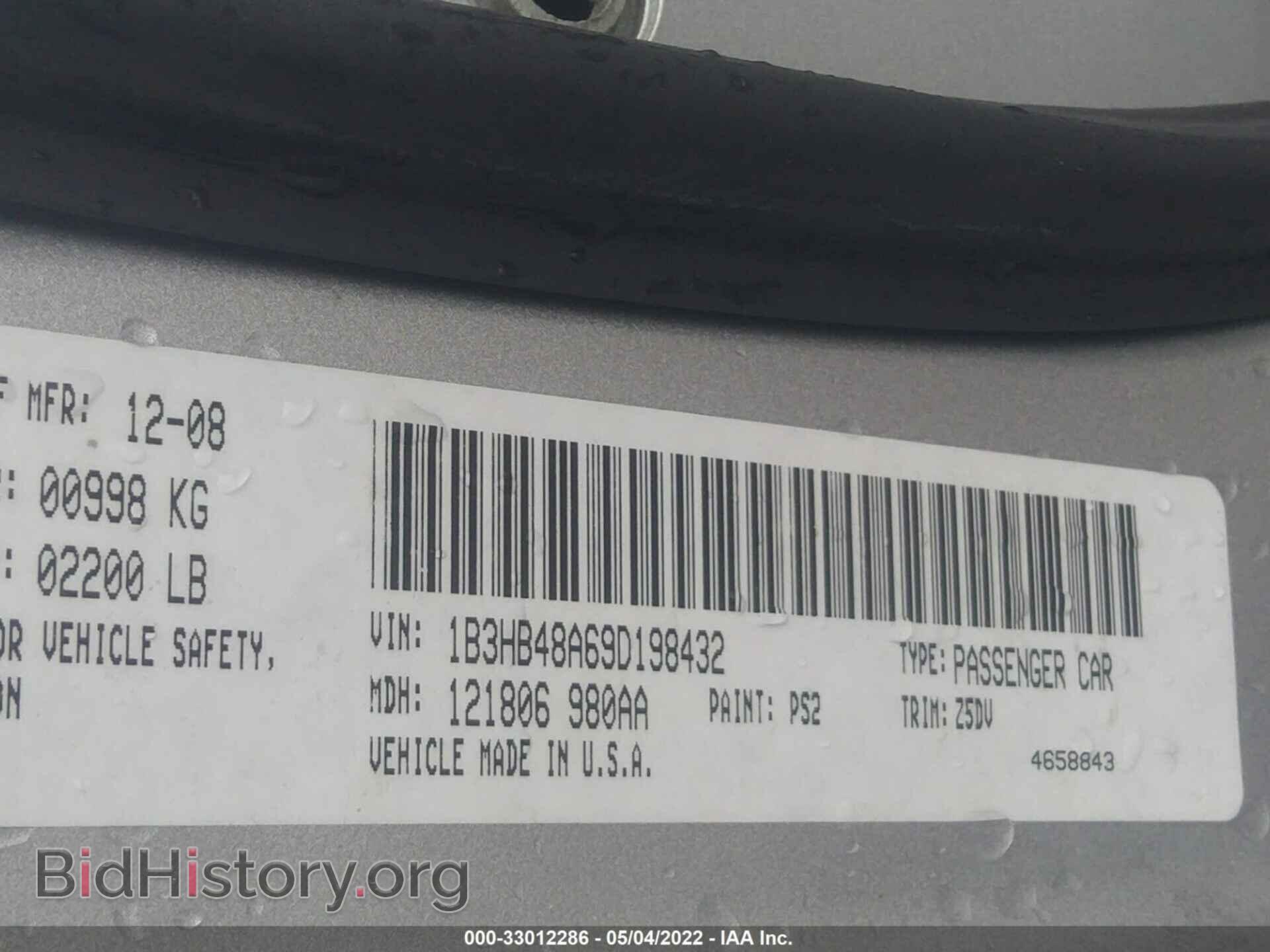 2009 DODGE CALIBER - VIN: 1B3HB48A69D198432 - Photo 9