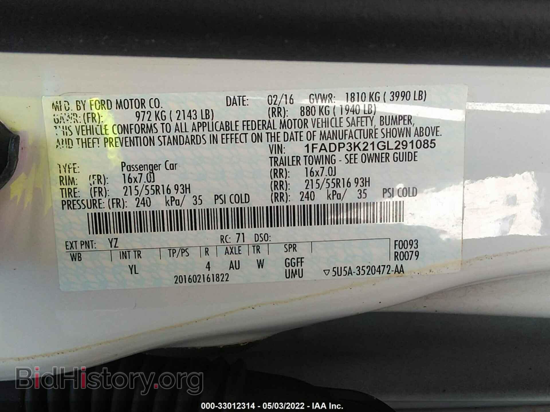 2016 FORD FOCUS - VIN: 1FADP3K21GL291085 - Photo 9