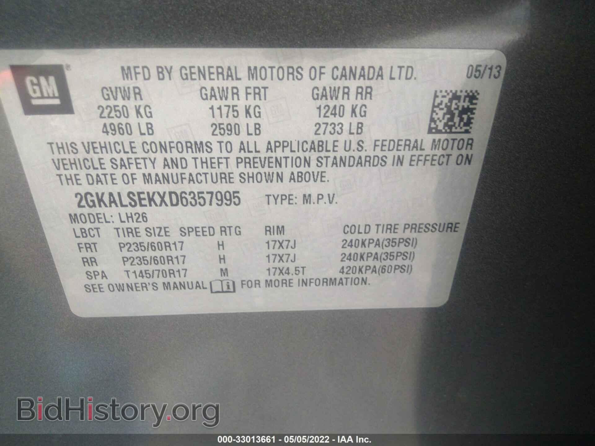 2013 GMC TERRAIN - VIN: 2GKALSEKXD6357995 - Photo 9