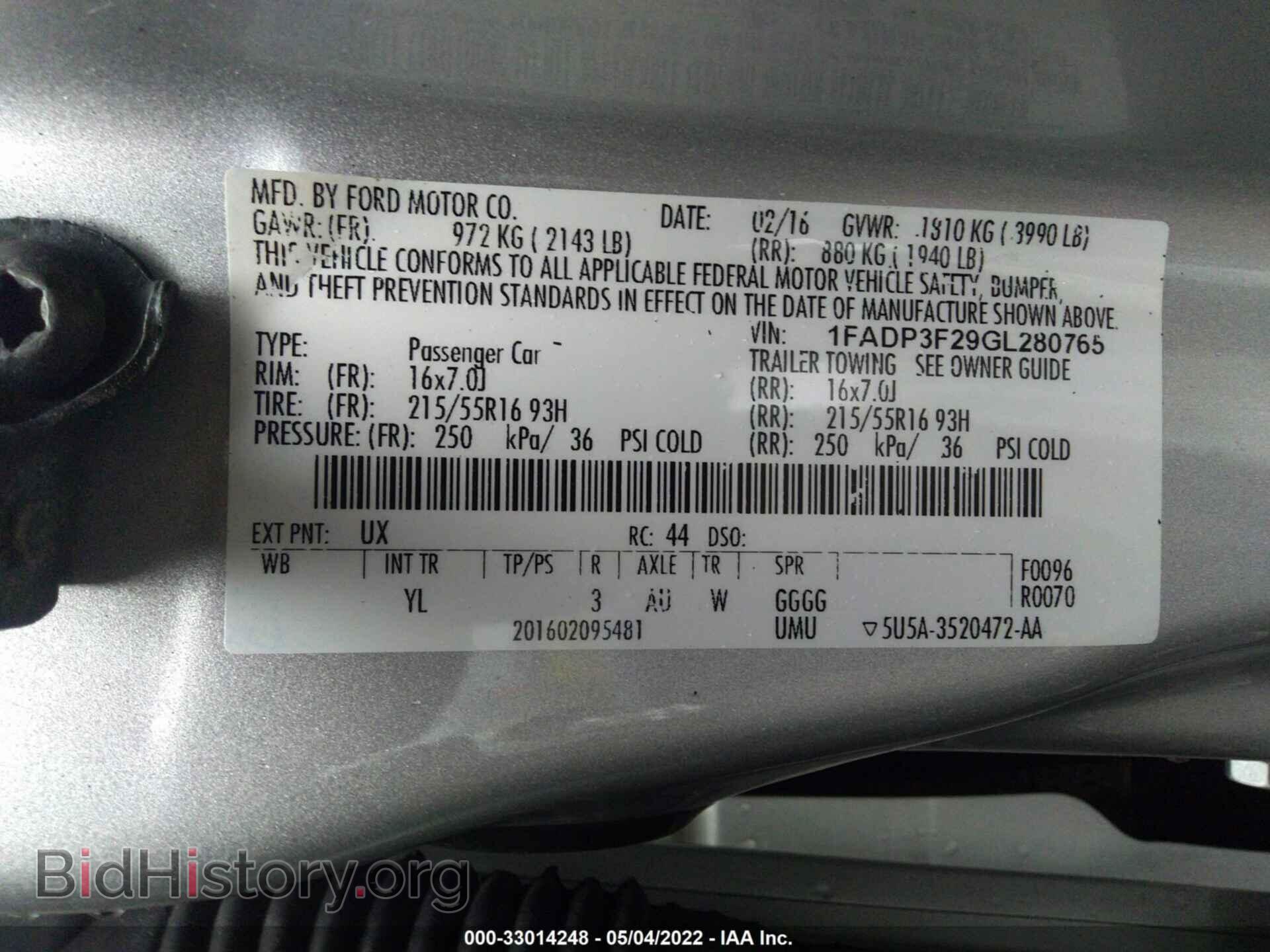 2016 FORD FOCUS - VIN: 1FADP3F29GL280765 - Фото 9