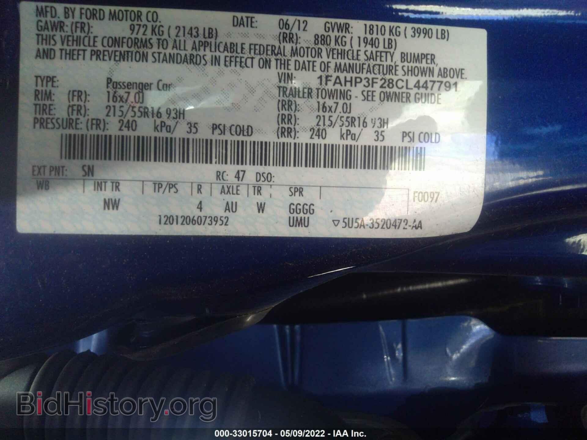 2012 FORD FOCUS - VIN: 1FAHP3F28CL447791 - Photo 9