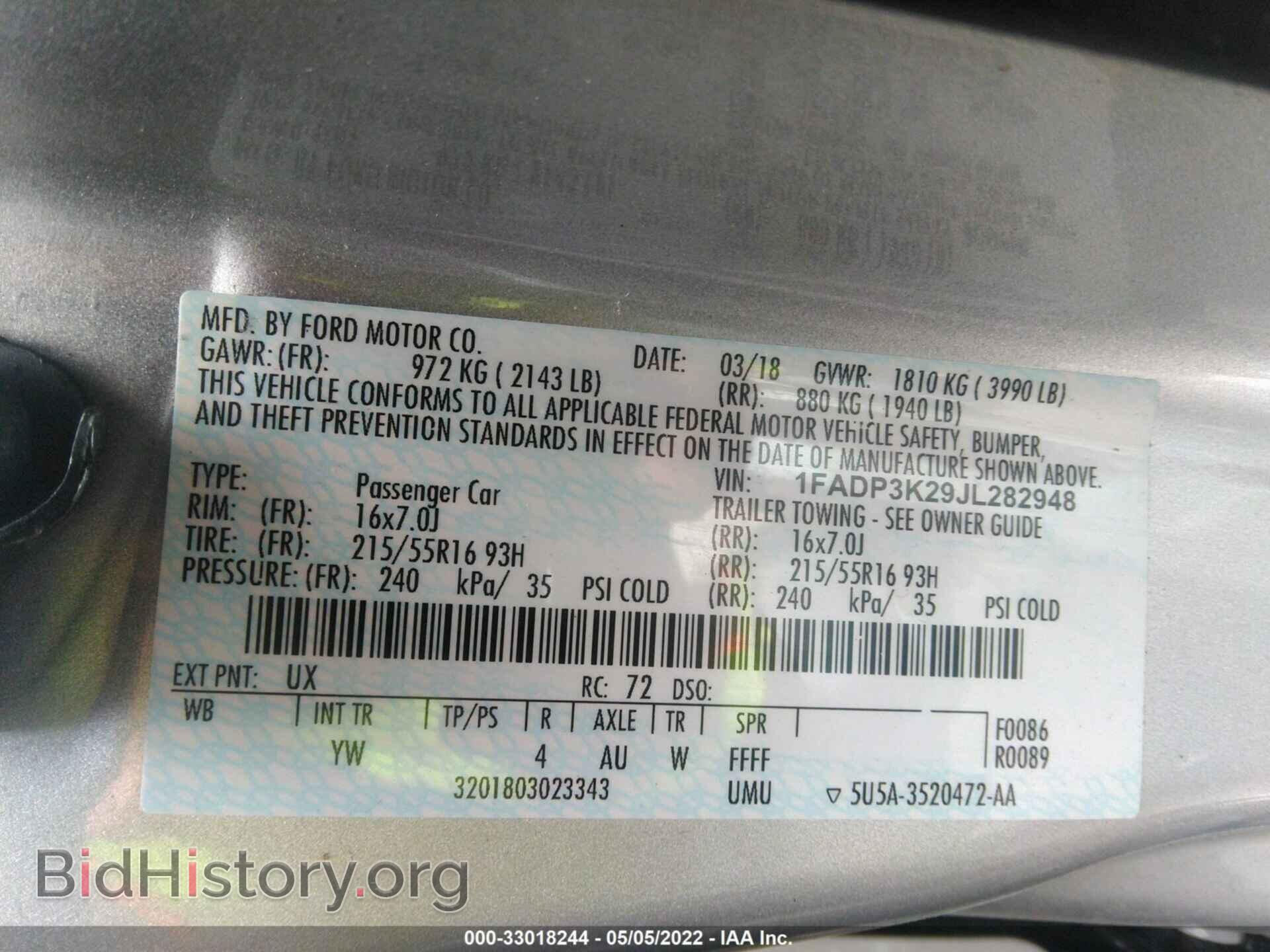 2018 FORD FOCUS - VIN: 1FADP3K29JL282948 - Photo 9