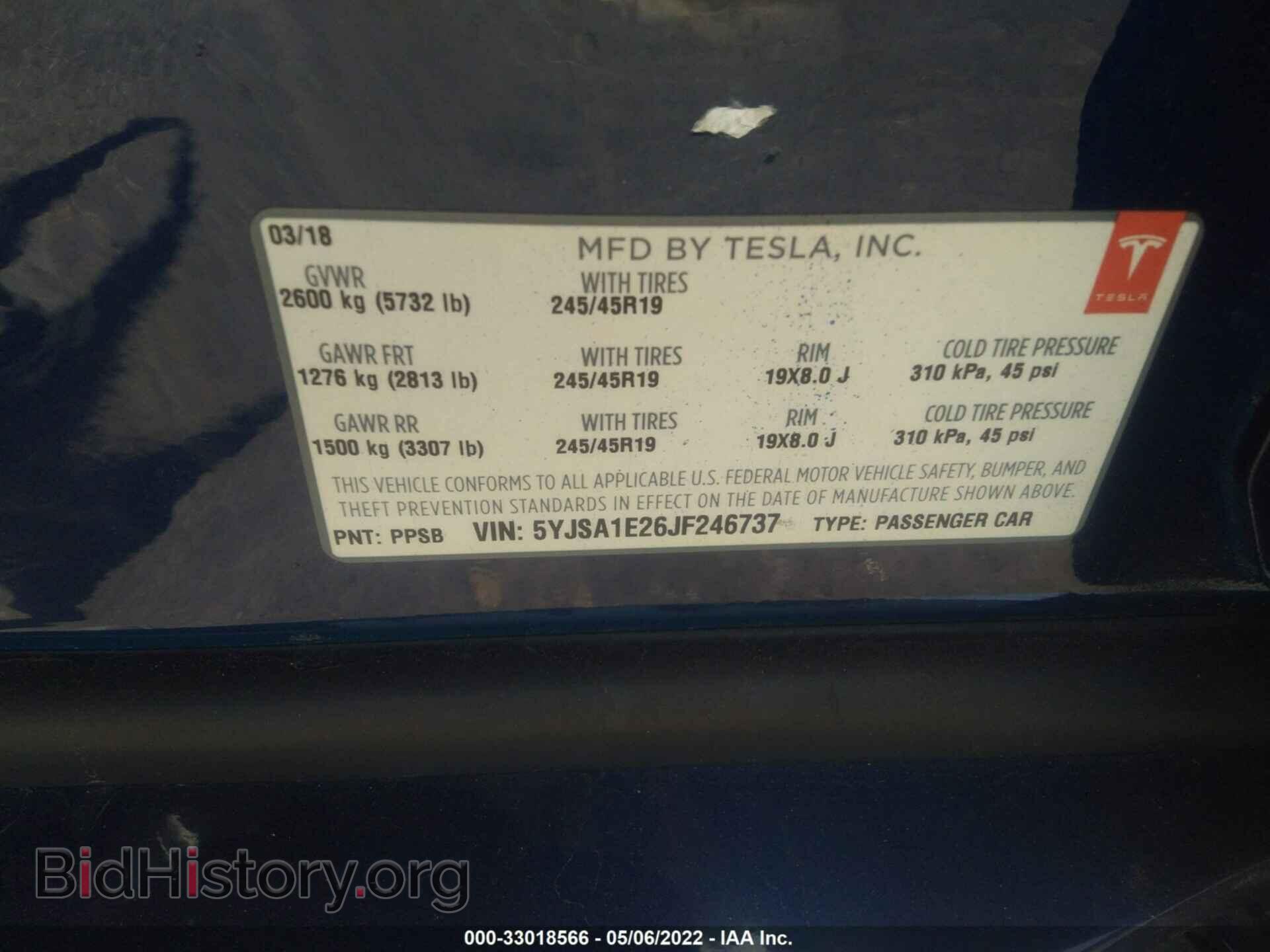 2018 TESLA MODEL S - VIN: 5YJSA1E26JF246737 - Photo 9
